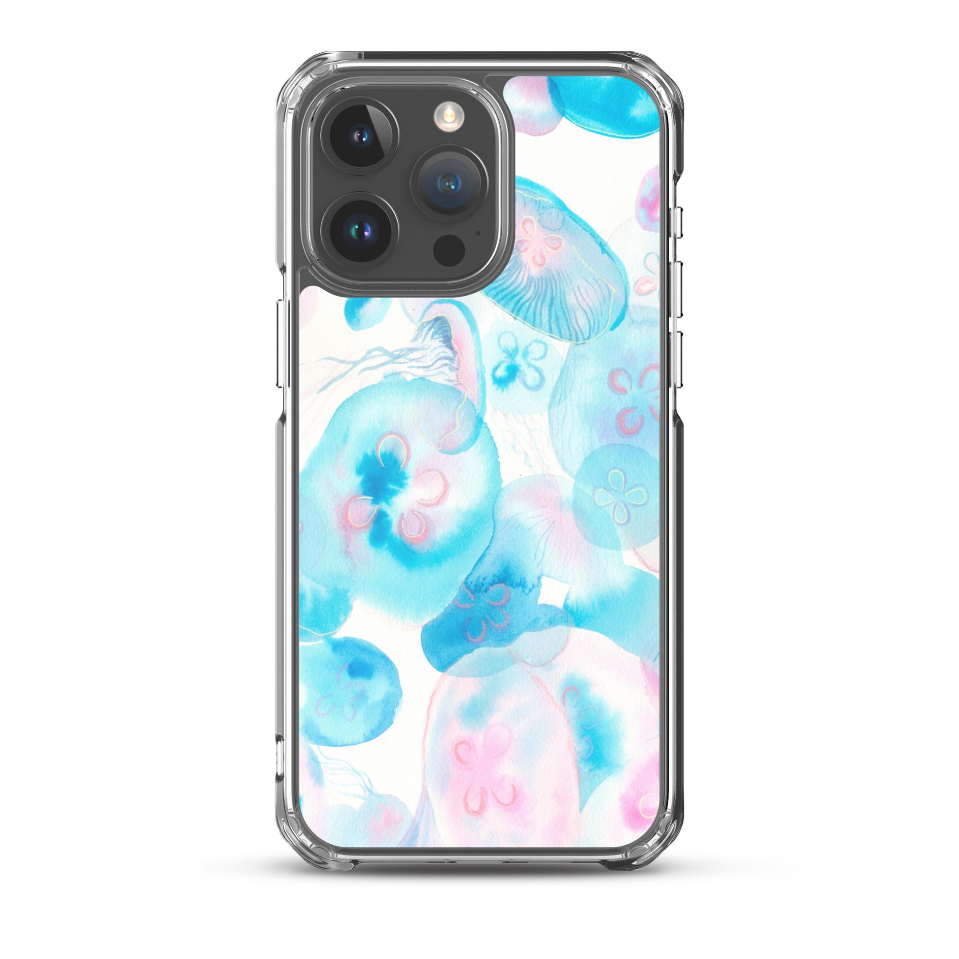 Light Blue Jelly Fish Clear Case for iPhone® - Aquamarine Design - Artistic Gifts for Women - Art by Artist Tania Herrera from Aquamarine Design Studio