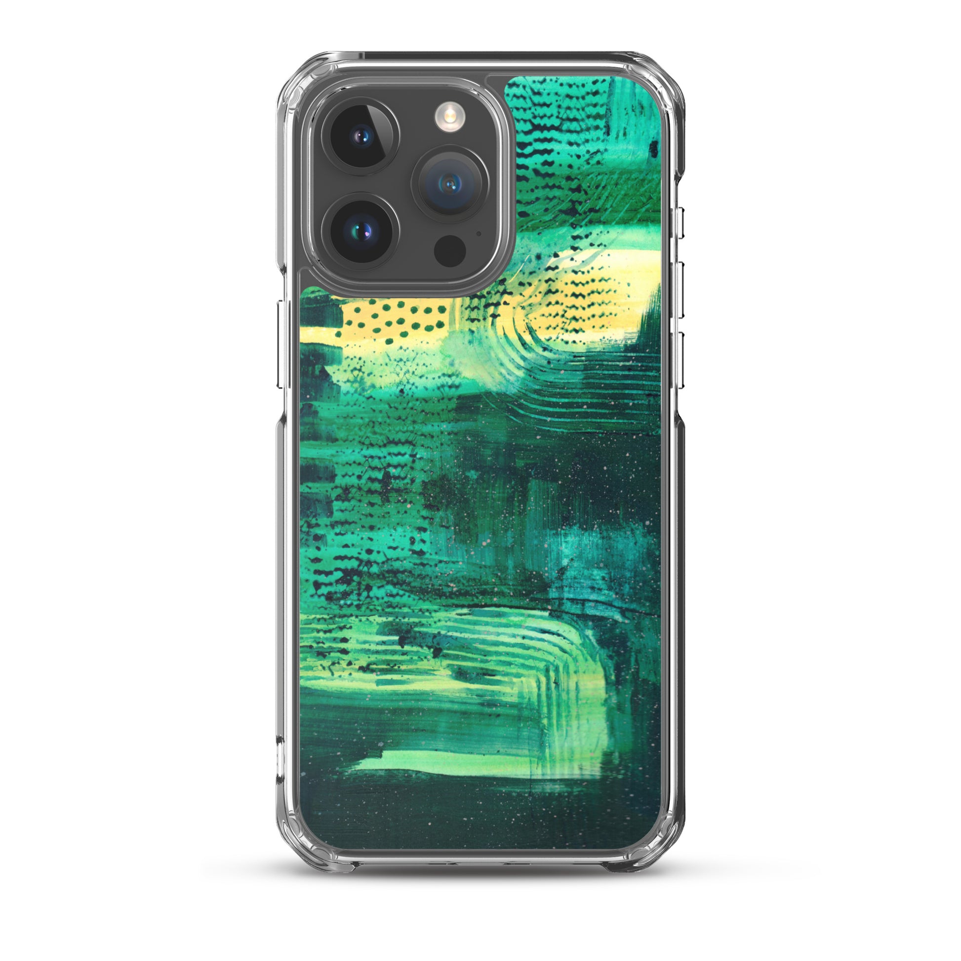 Deep Green Clear Case for iPhone® - Aquamarine Design - Artistic Gifts for Women - Art by Artist Tania Herrera from Aquamarine Design Studio