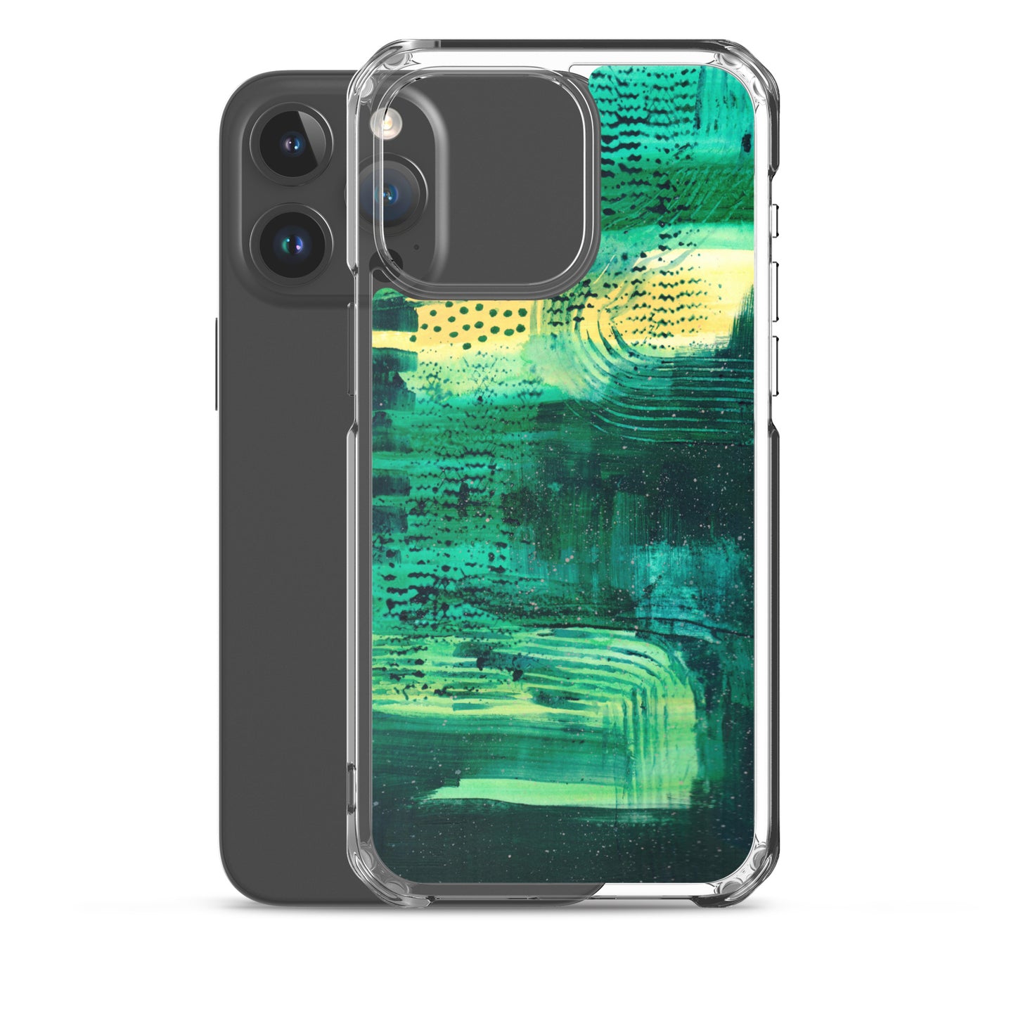 Deep Green Clear Case for iPhone® - Aquamarine Design - Artistic Gifts for Women - Art by Artist Tania Herrera from Aquamarine Design Studio