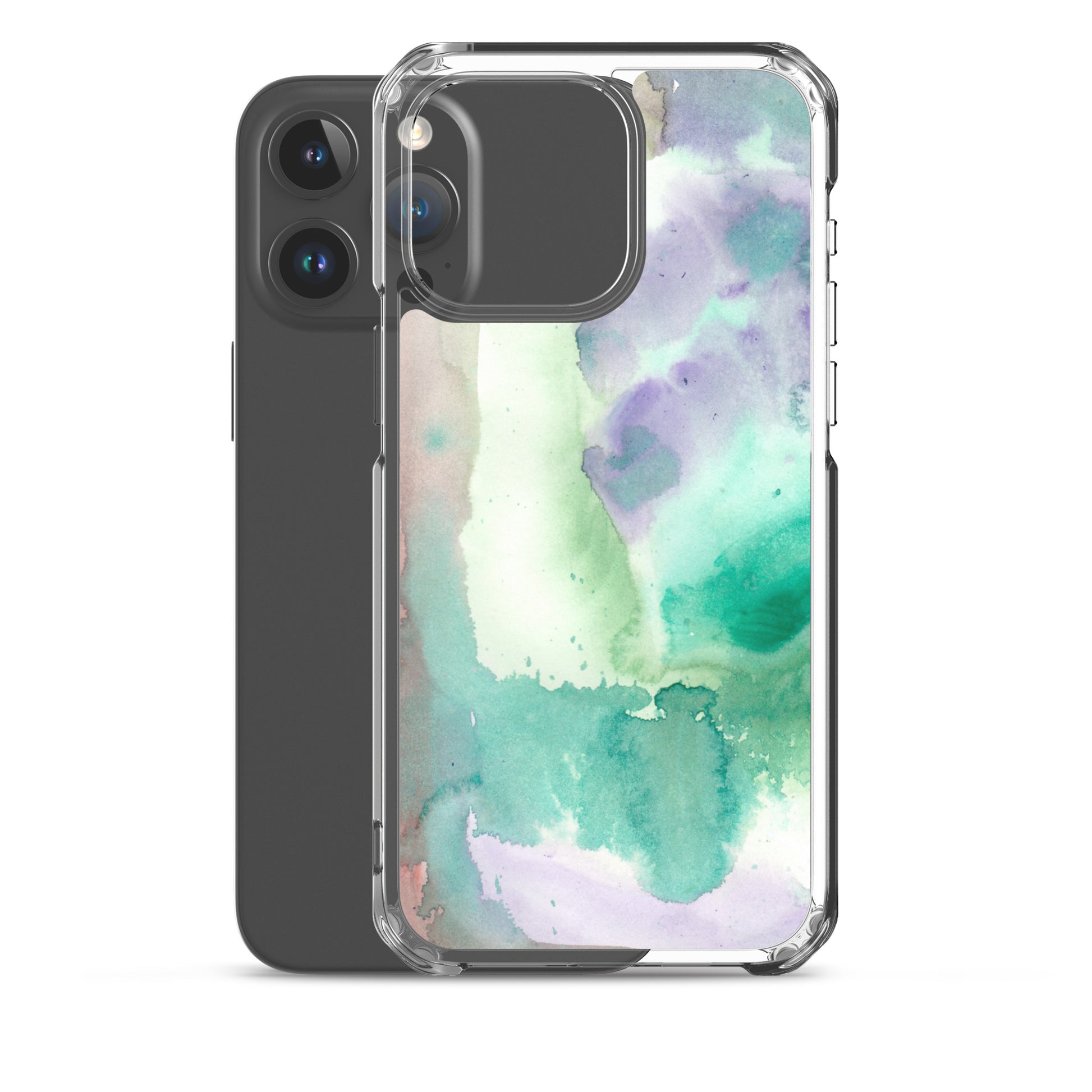 Purple and Green Abstract Clear Case for iPhone® - Aquamarine Design - Artistic Gifts for Women - Art by Artist Tania Herrera from Aquamarine Design Studio