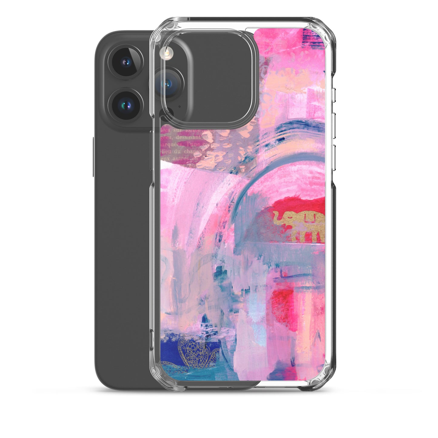 Collage Design Clear Case for iPhone® - Aquamarine Design - Artistic Gifts for Women - Art by Artist Tania Herrera from Aquamarine Design Studio
