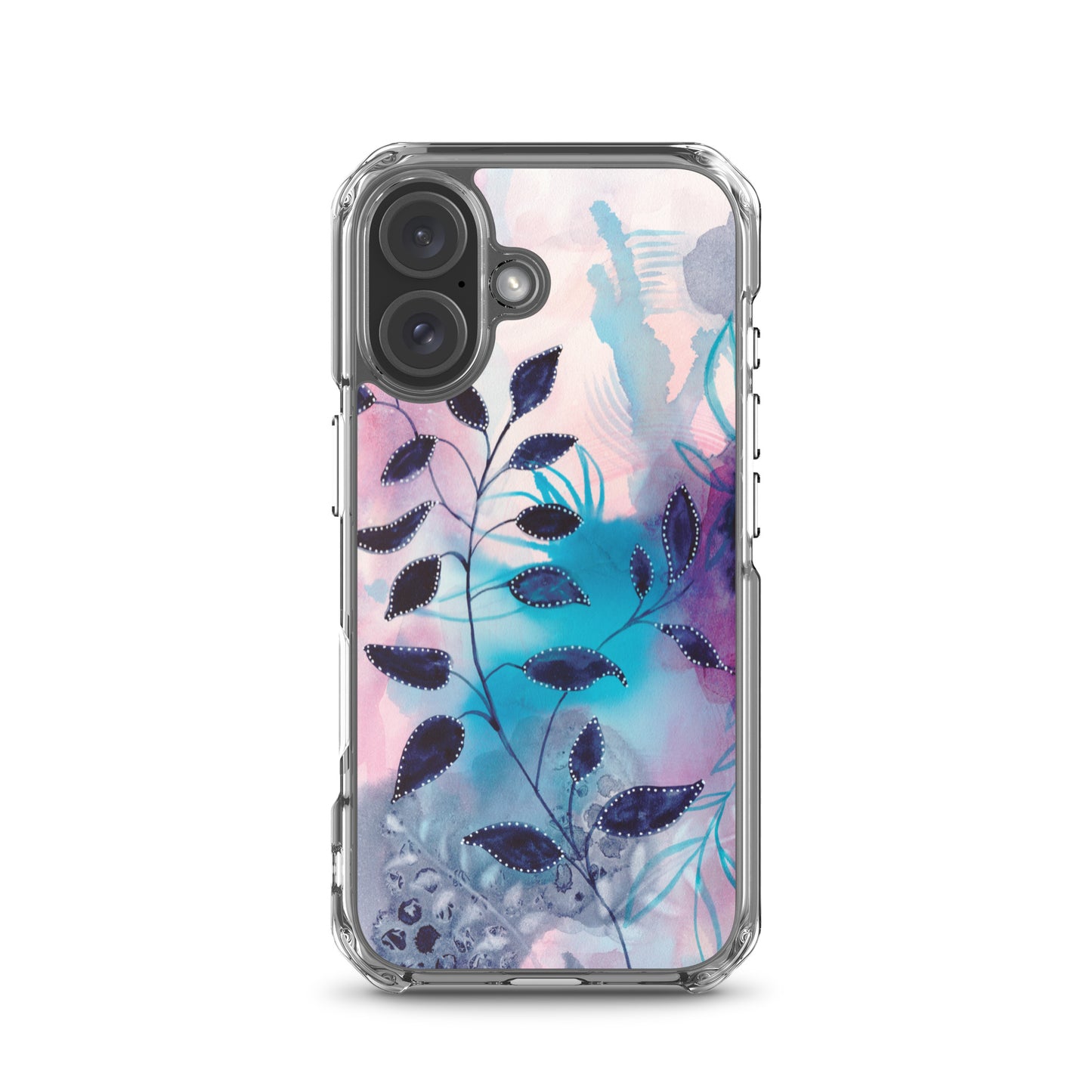 Blue Leaves2 Clear Case for iPhone® - Aquamarine Design - Artistic Gifts for Women - Art by Artist Tania Herrera from Aquamarine Design Studio