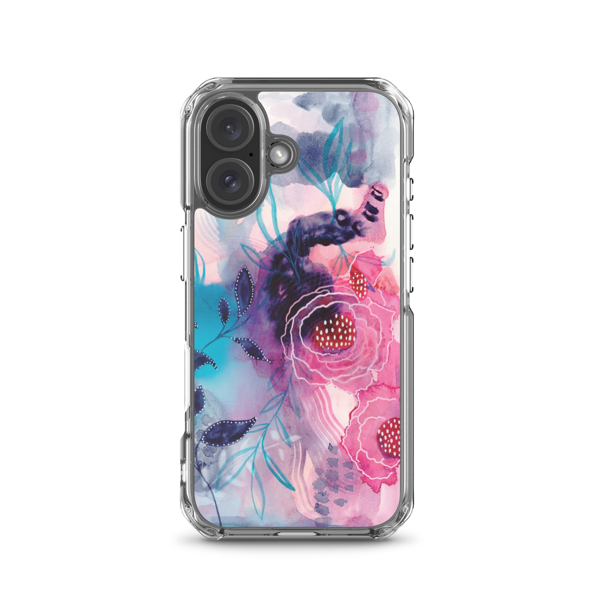 Blue Leaves Clear Case for iPhone® - Aquamarine Design - Artistic Gifts for Women - Art by Artist Tania Herrera from Aquamarine Design Studio