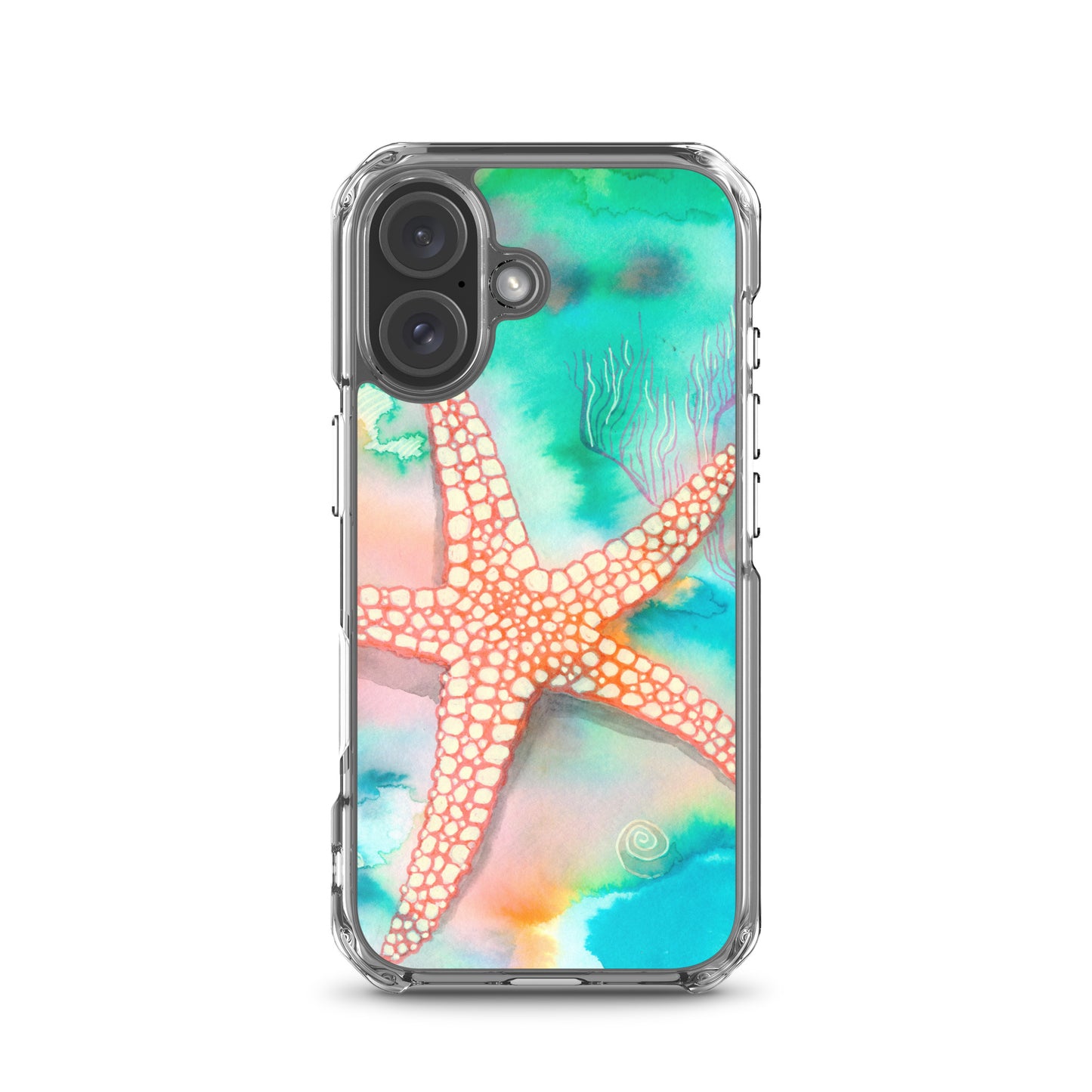 Starfish Clear Case for iPhone® - Aquamarine Design - Artistic Gifts for Women - Art by Artist Tania Herrera from Aquamarine Design Studio