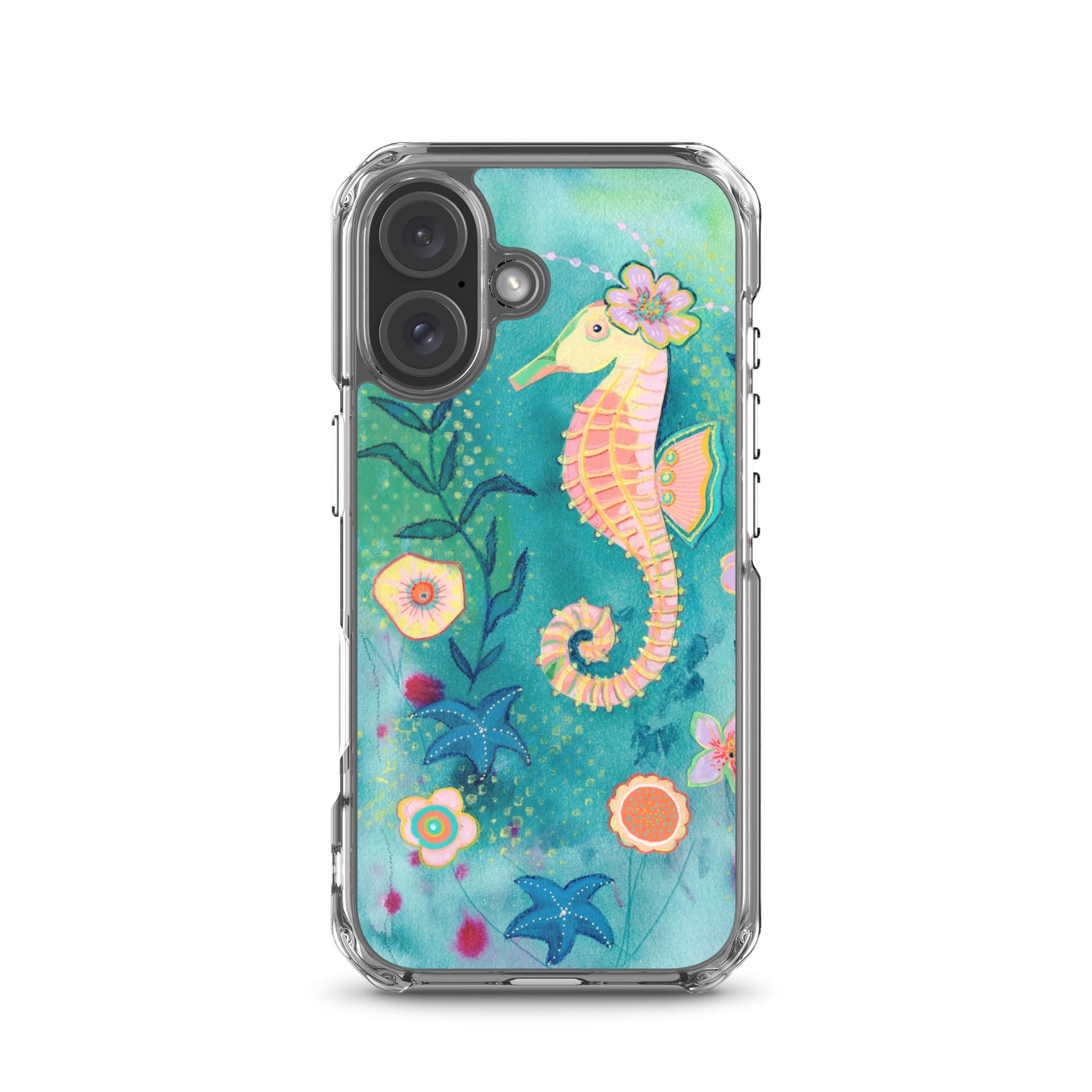 Seahorse Clear Case for iPhone® - Aquamarine Design - Artistic Gifts for Women - Art by Artist Tania Herrera from Aquamarine Design Studio