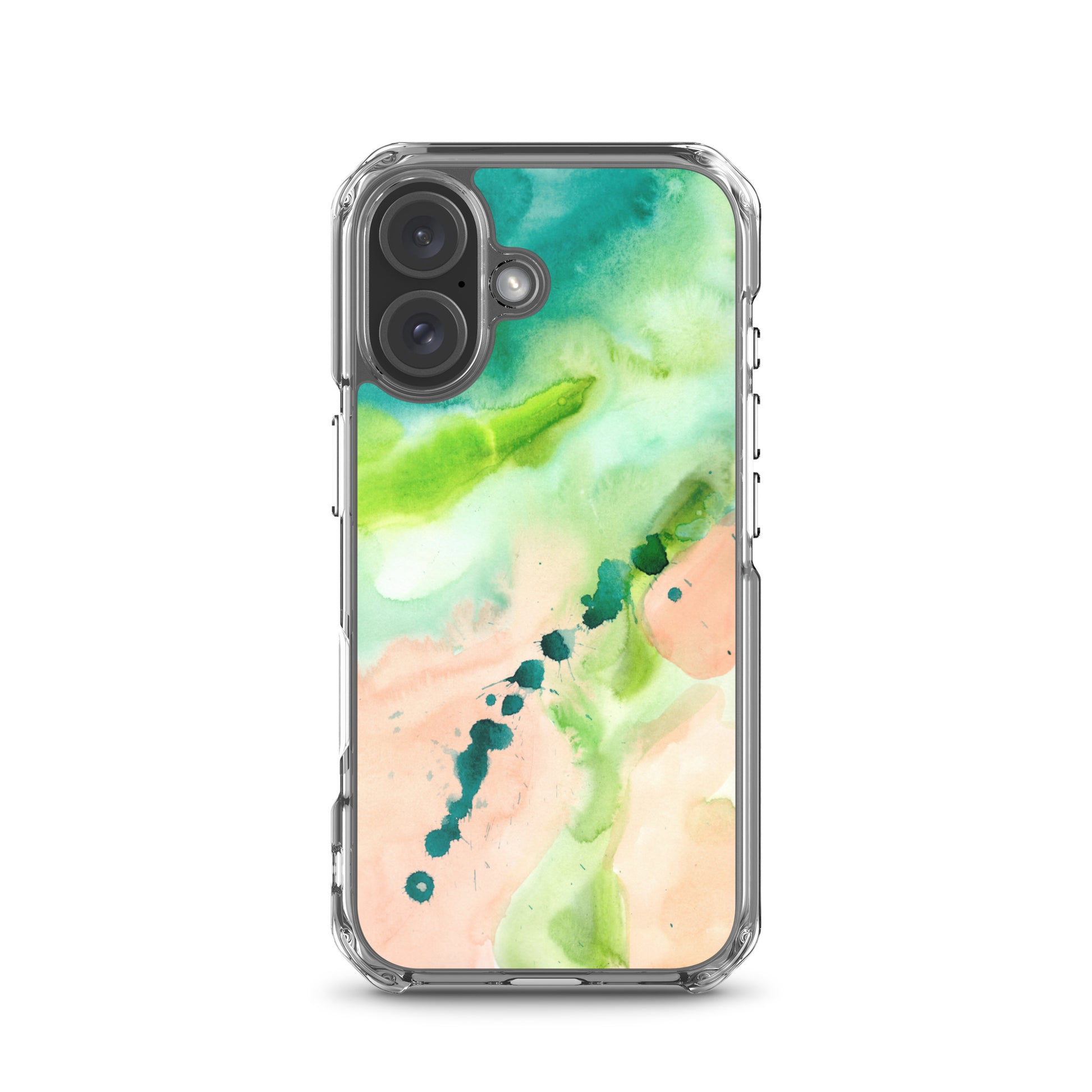 Coral and Aqua Abstract Design Clear Case for iPhone® - Aquamarine Design - Artistic Gifts for Women - Art by Artist Tania Herrera from Aquamarine Design Studio
