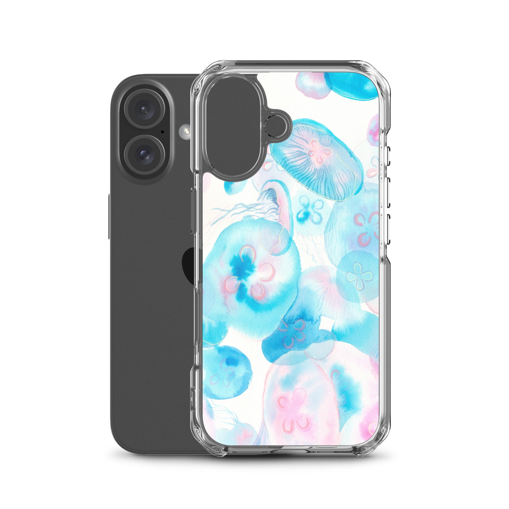 Light Blue Jelly Fish Clear Case for iPhone® - Aquamarine Design - Artistic Gifts for Women - Art by Artist Tania Herrera from Aquamarine Design Studio