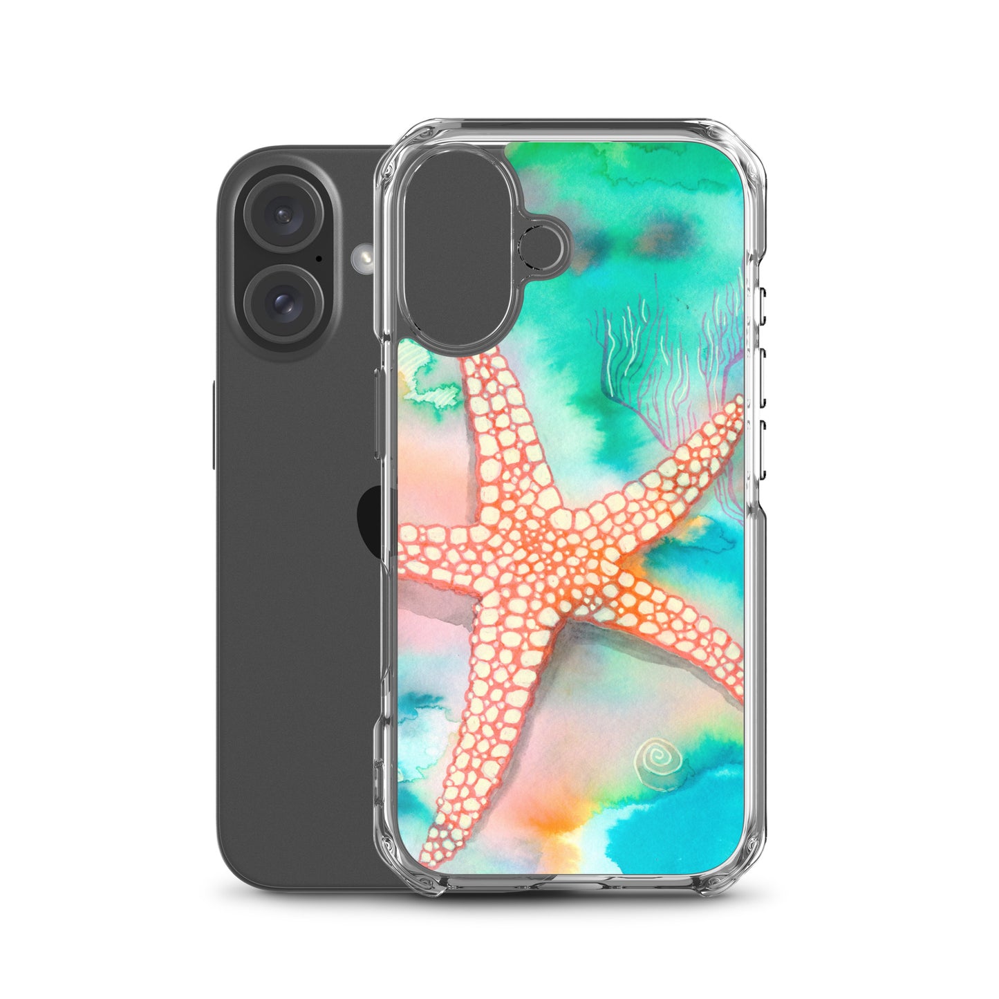 Starfish Clear Case for iPhone® - Aquamarine Design - Artistic Gifts for Women - Art by Artist Tania Herrera from Aquamarine Design Studio