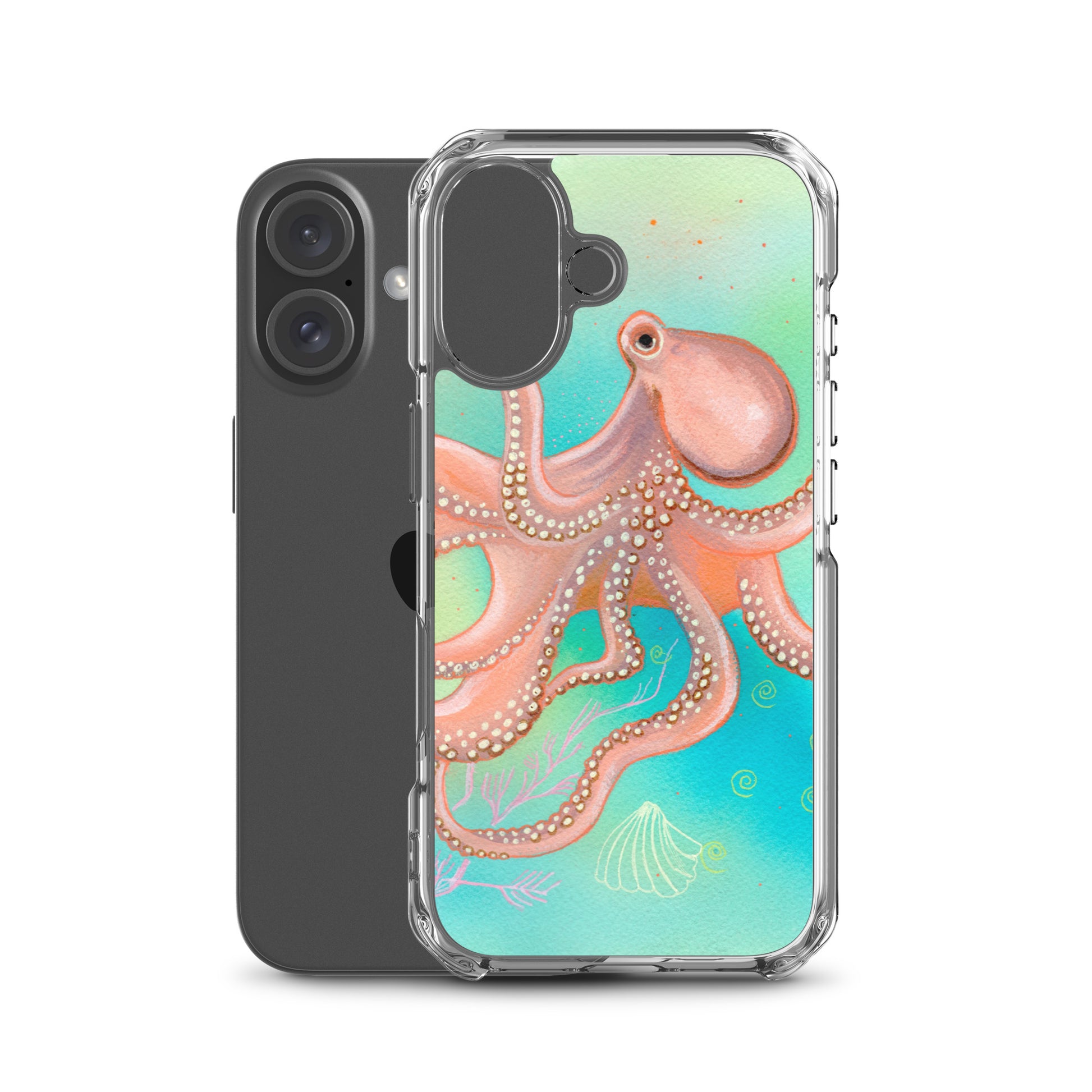 Octopus Clear Case for iPhone® - Aquamarine Design - Artistic Gifts for Women - Art by Artist Tania Herrera from Aquamarine Design Studio
