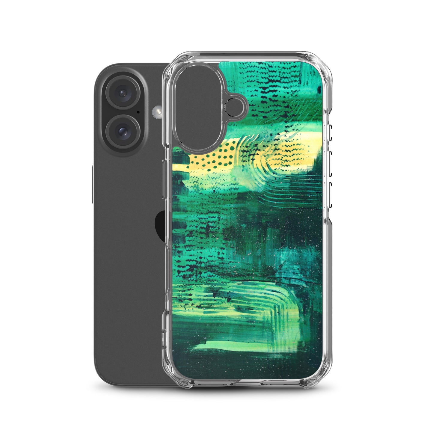 Deep Green Clear Case for iPhone® - Aquamarine Design - Artistic Gifts for Women - Art by Artist Tania Herrera from Aquamarine Design Studio