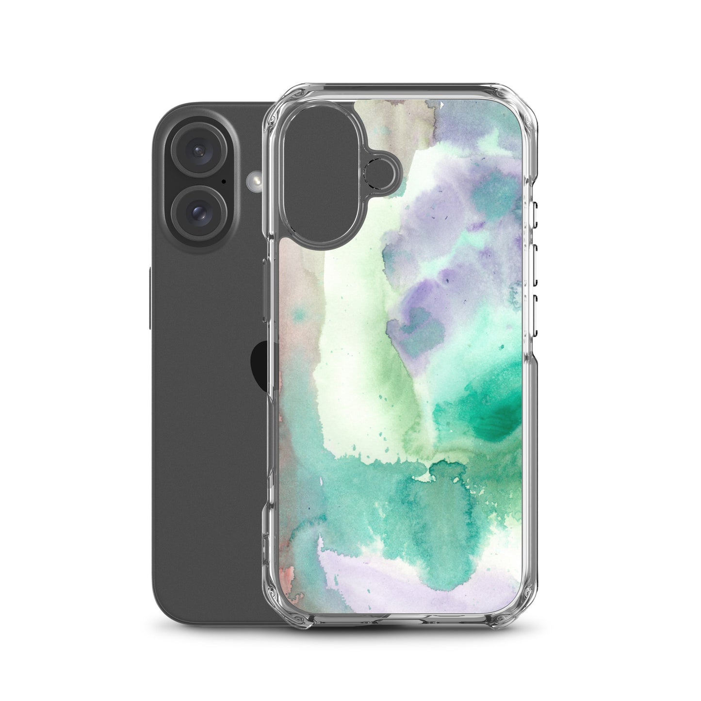 Purple and Green Abstract Clear Case for iPhone® - Aquamarine Design - Artistic Gifts for Women - Art by Artist Tania Herrera from Aquamarine Design Studio