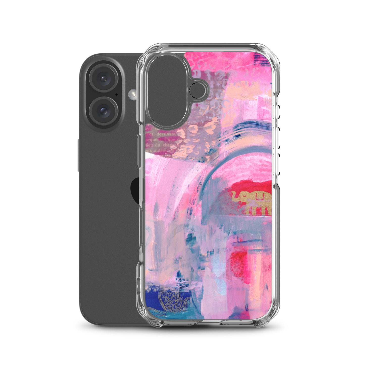 Collage Design Clear Case for iPhone® - Aquamarine Design - Artistic Gifts for Women - Art by Artist Tania Herrera from Aquamarine Design Studio