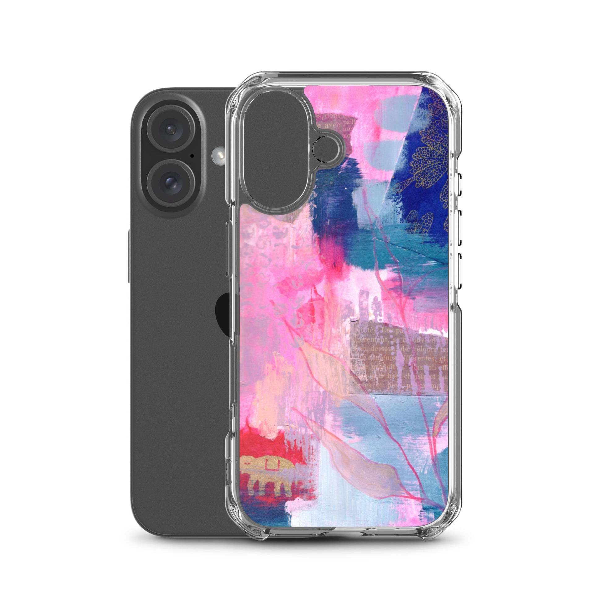 Collage Design Clear Case for iPhone® - Aquamarine Design - Artistic Gifts for Women - Art by Artist Tania Herrera from Aquamarine Design Studio