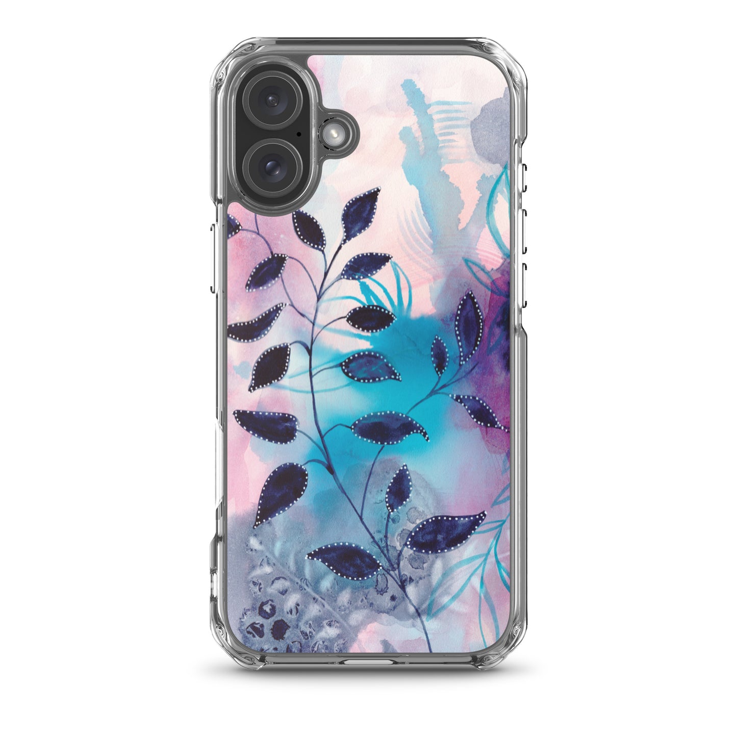 Blue Leaves2 Clear Case for iPhone® - Aquamarine Design - Artistic Gifts for Women - Art by Artist Tania Herrera from Aquamarine Design Studio