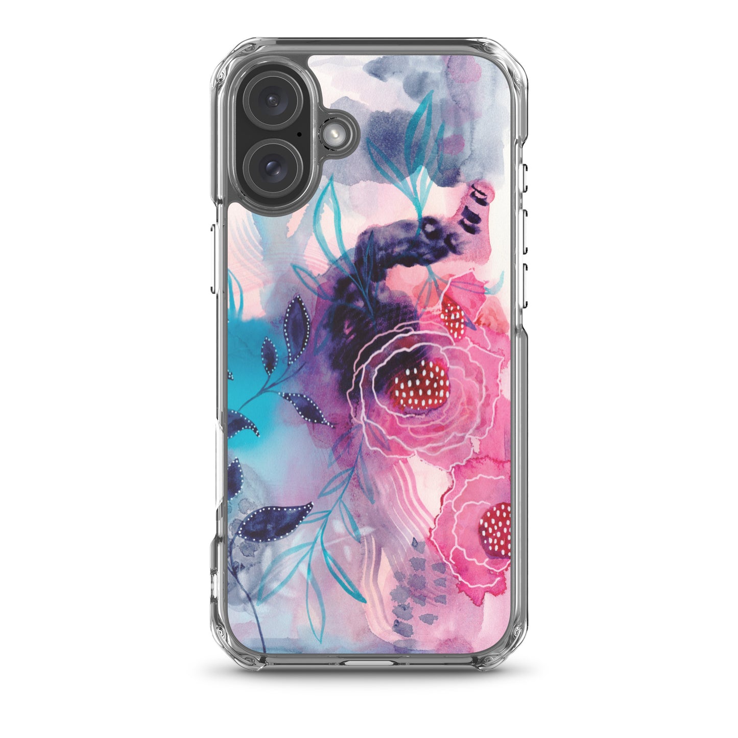 Blue Leaves Clear Case for iPhone® - Aquamarine Design - Artistic Gifts for Women - Art by Artist Tania Herrera from Aquamarine Design Studio