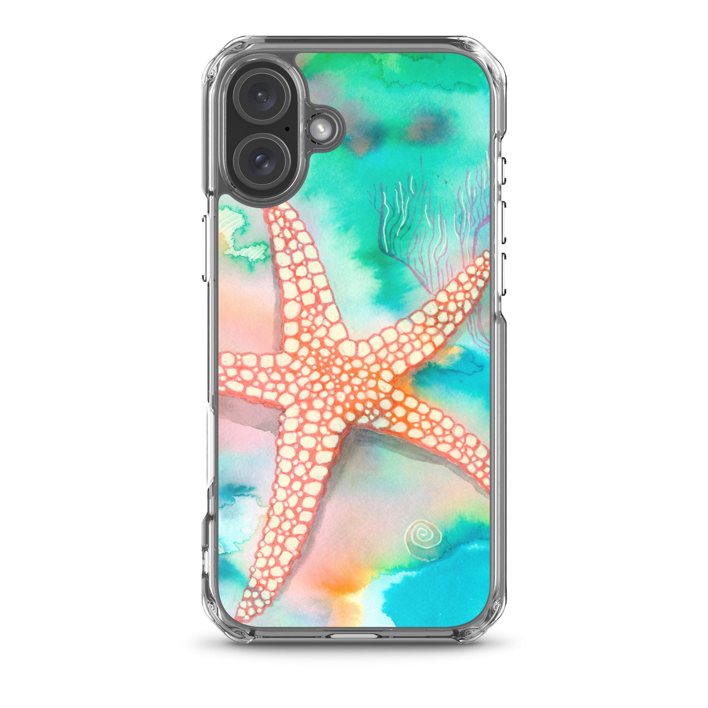 Starfish Clear Case for iPhone® - Aquamarine Design - Artistic Gifts for Women - Art by Artist Tania Herrera from Aquamarine Design Studio