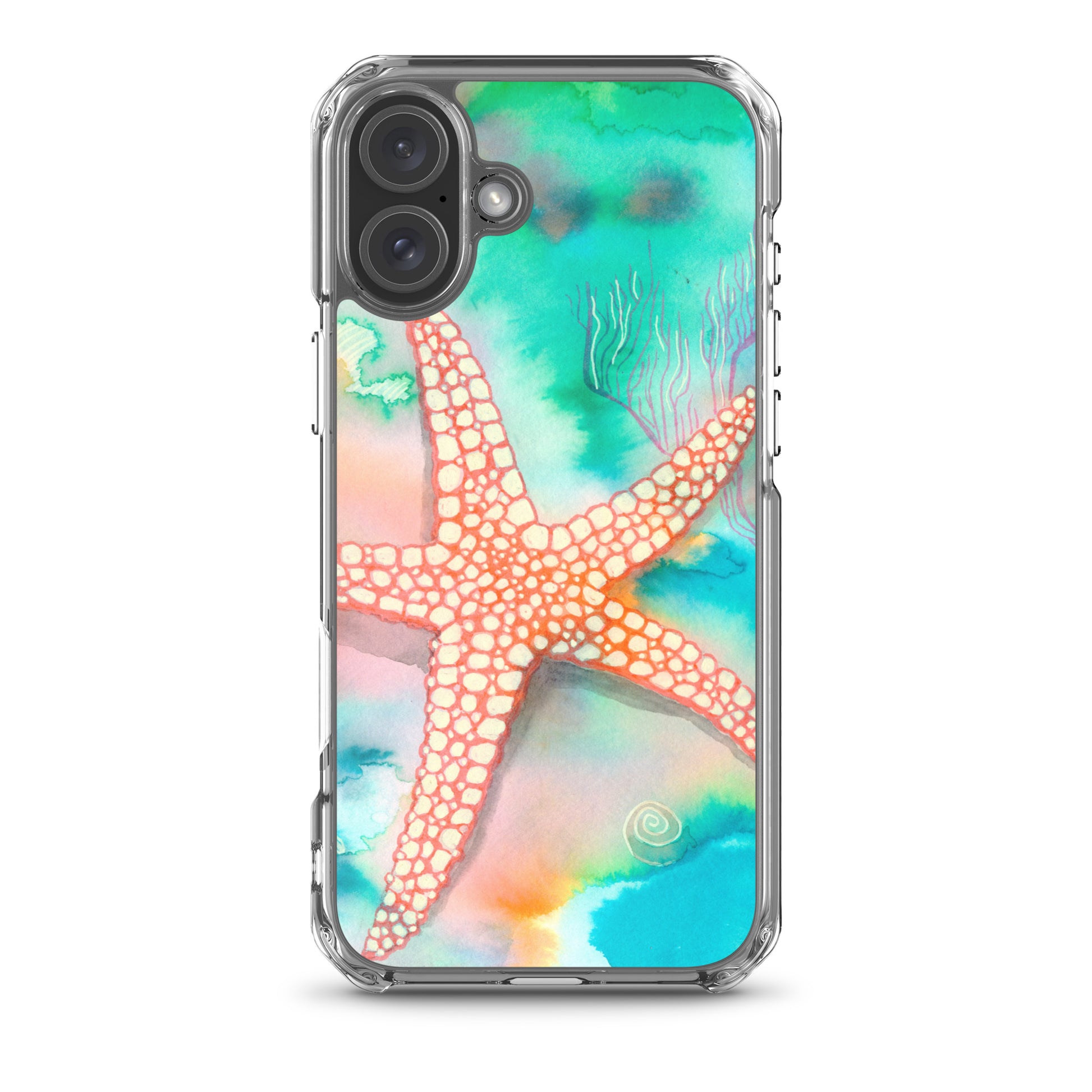 Starfish Clear Case for iPhone® - Aquamarine Design - Artistic Gifts for Women - Art by Artist Tania Herrera from Aquamarine Design Studio
