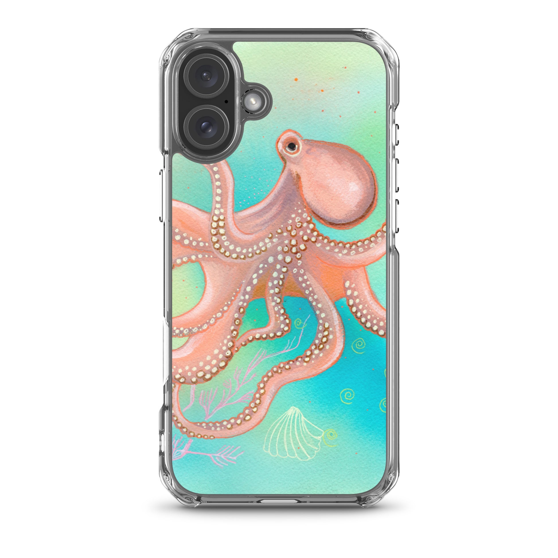 Octopus Clear Case for iPhone® - Aquamarine Design - Artistic Gifts for Women - Art by Artist Tania Herrera from Aquamarine Design Studio