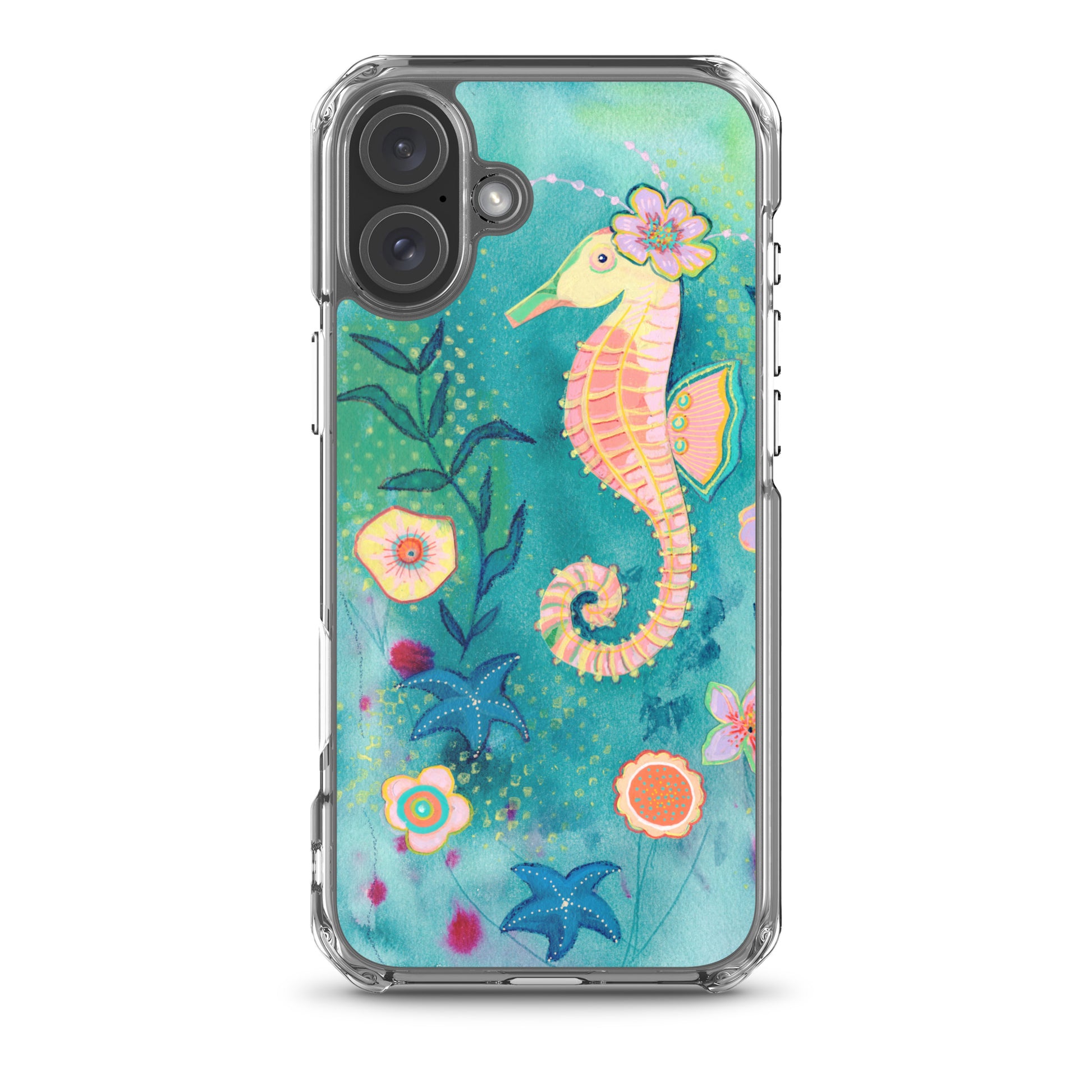 Seahorse Clear Case for iPhone® - Aquamarine Design - Artistic Gifts for Women - Art by Artist Tania Herrera from Aquamarine Design Studio