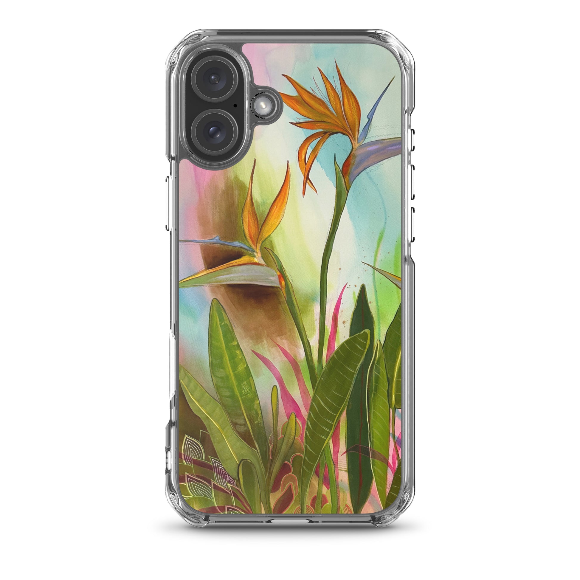 Birds in Paradise Clear Case for iPhone® - Aquamarine Design - Artistic Gifts for Women - Art by Artist Tania Herrera from Aquamarine Design Studio