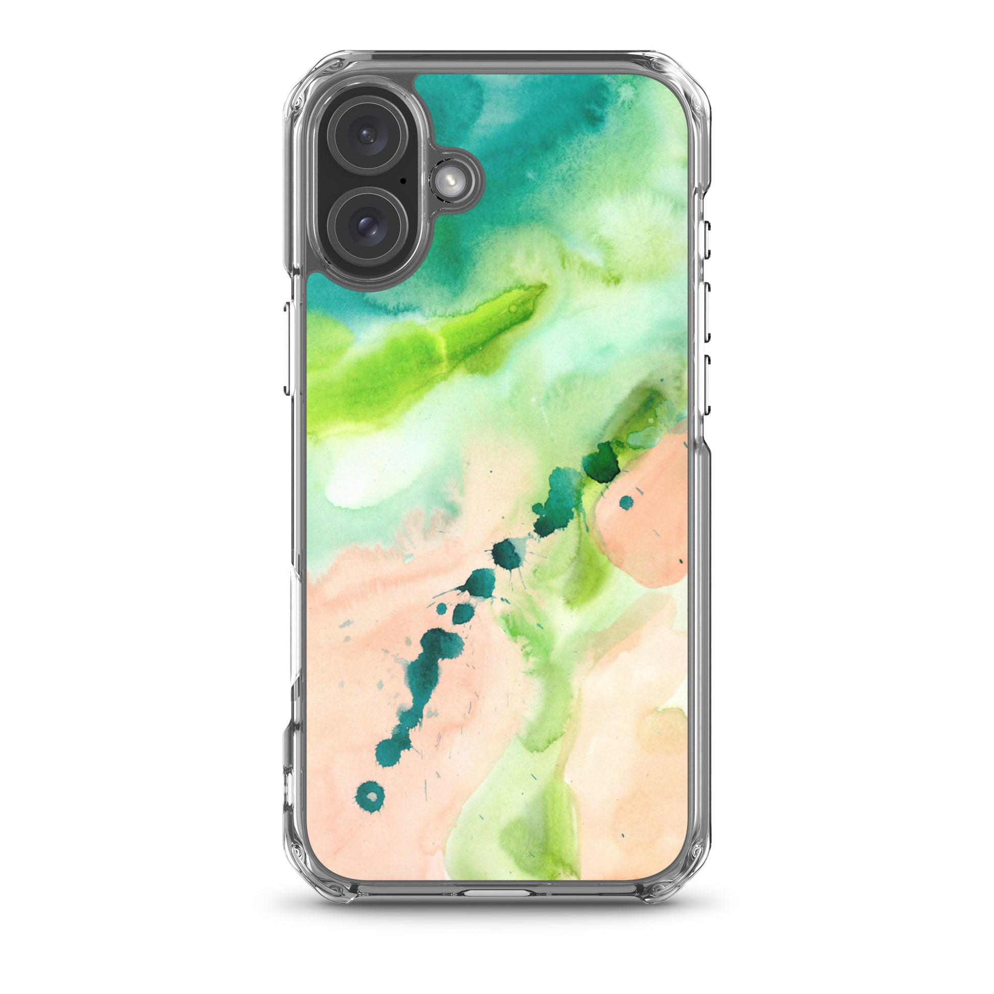 Coral and Aqua Abstract Design Clear Case for iPhone® - Aquamarine Design - Artistic Gifts for Women - Art by Artist Tania Herrera from Aquamarine Design Studio