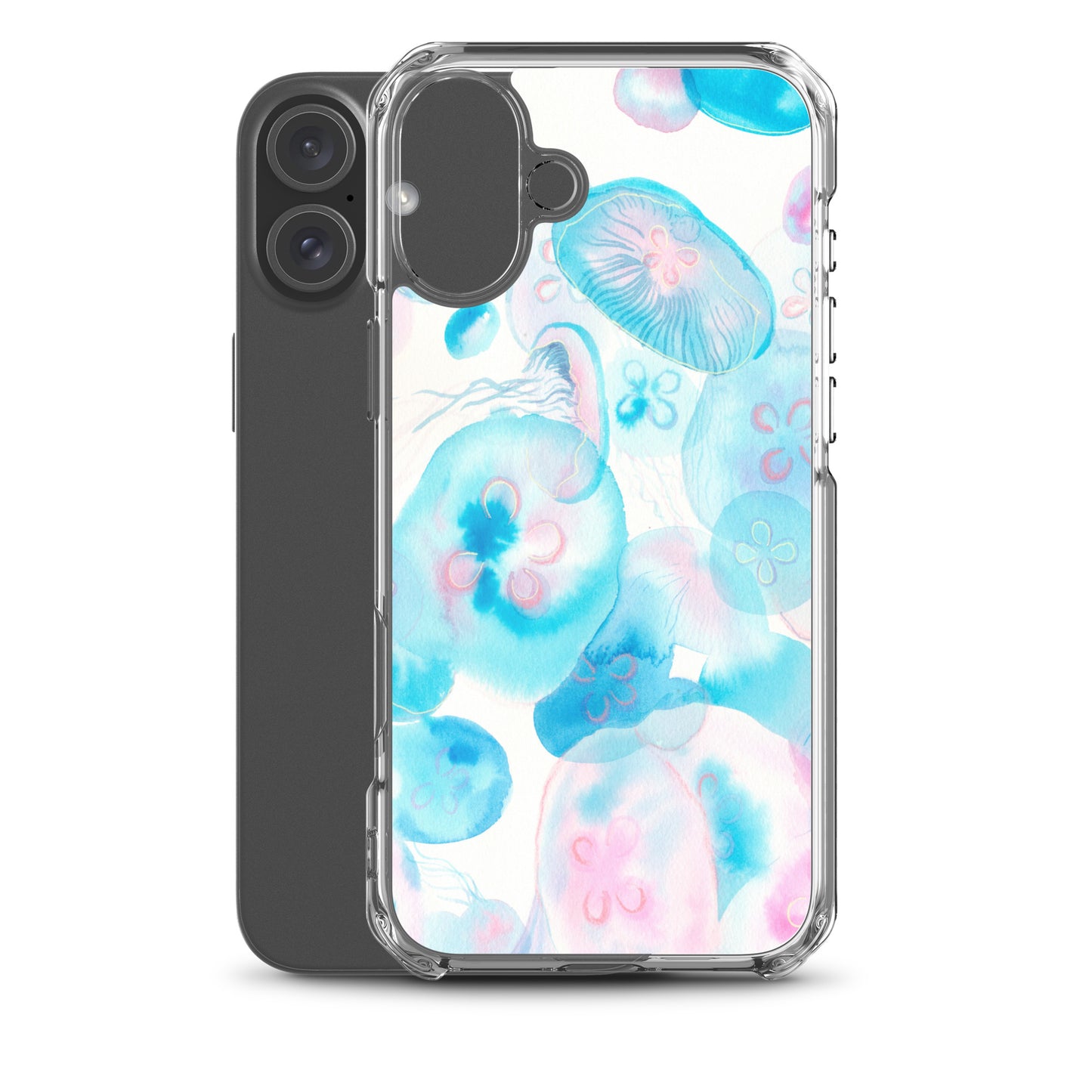 Light Blue Jelly Fish Clear Case for iPhone® - Aquamarine Design - Artistic Gifts for Women - Art by Artist Tania Herrera from Aquamarine Design Studio