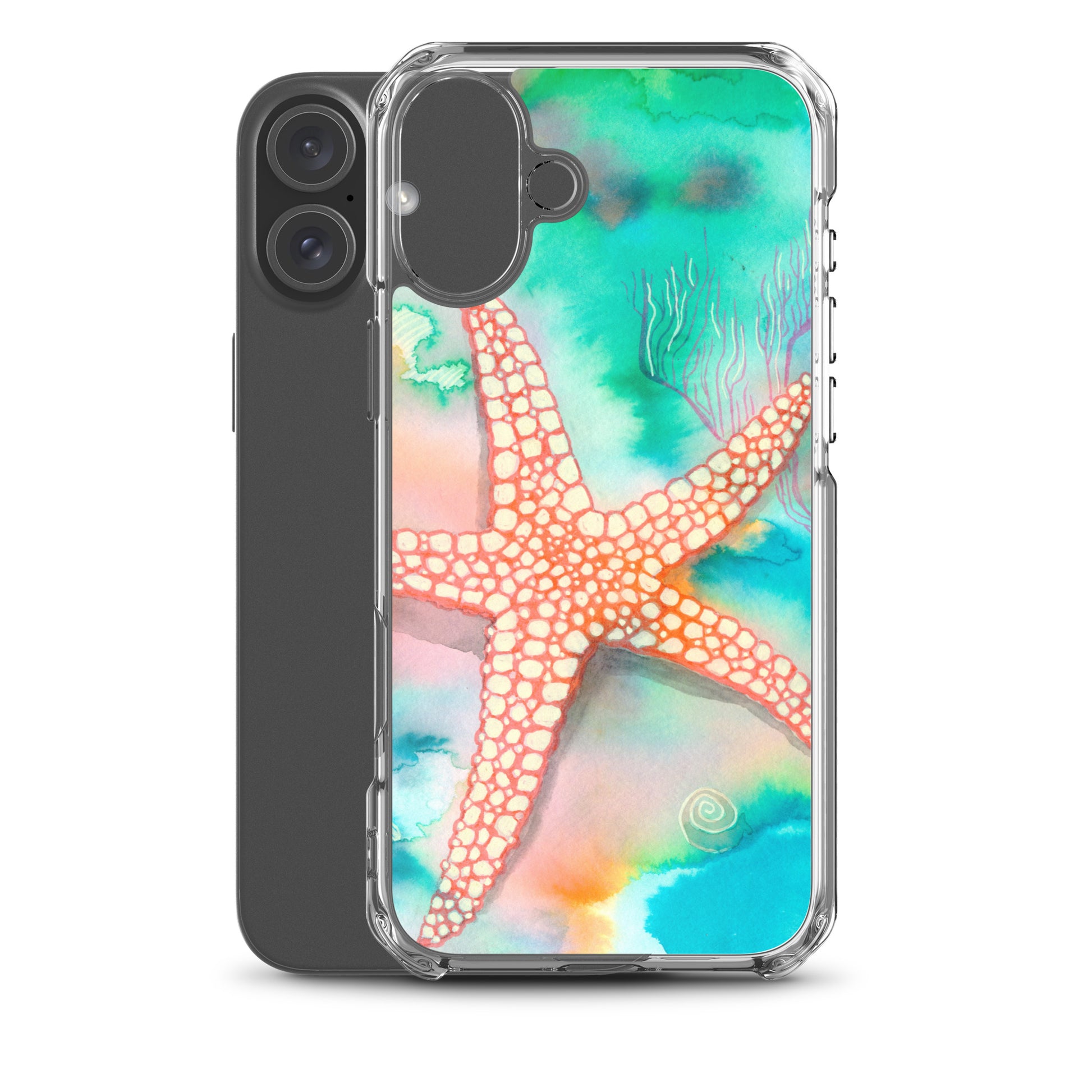 Starfish Clear Case for iPhone® - Aquamarine Design - Artistic Gifts for Women - Art by Artist Tania Herrera from Aquamarine Design Studio