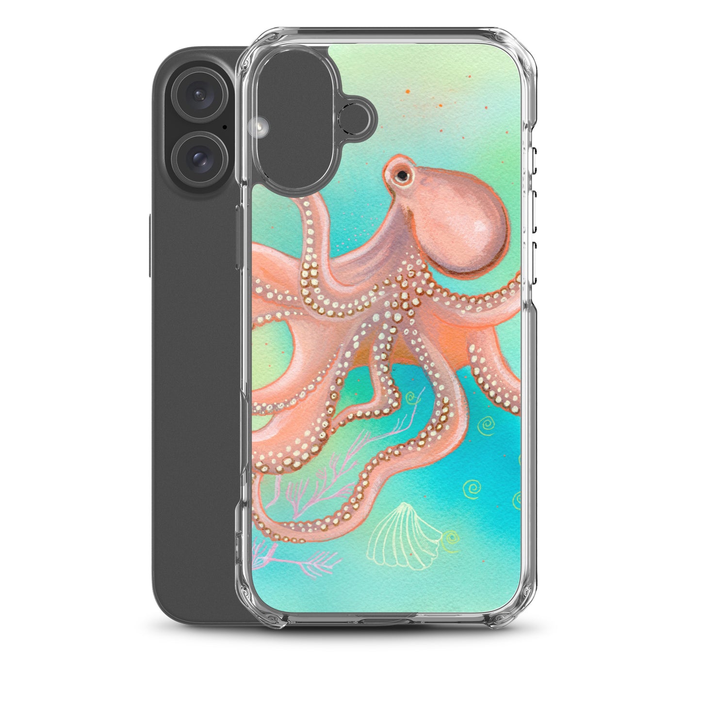 Octopus Clear Case for iPhone® - Aquamarine Design - Artistic Gifts for Women - Art by Artist Tania Herrera from Aquamarine Design Studio