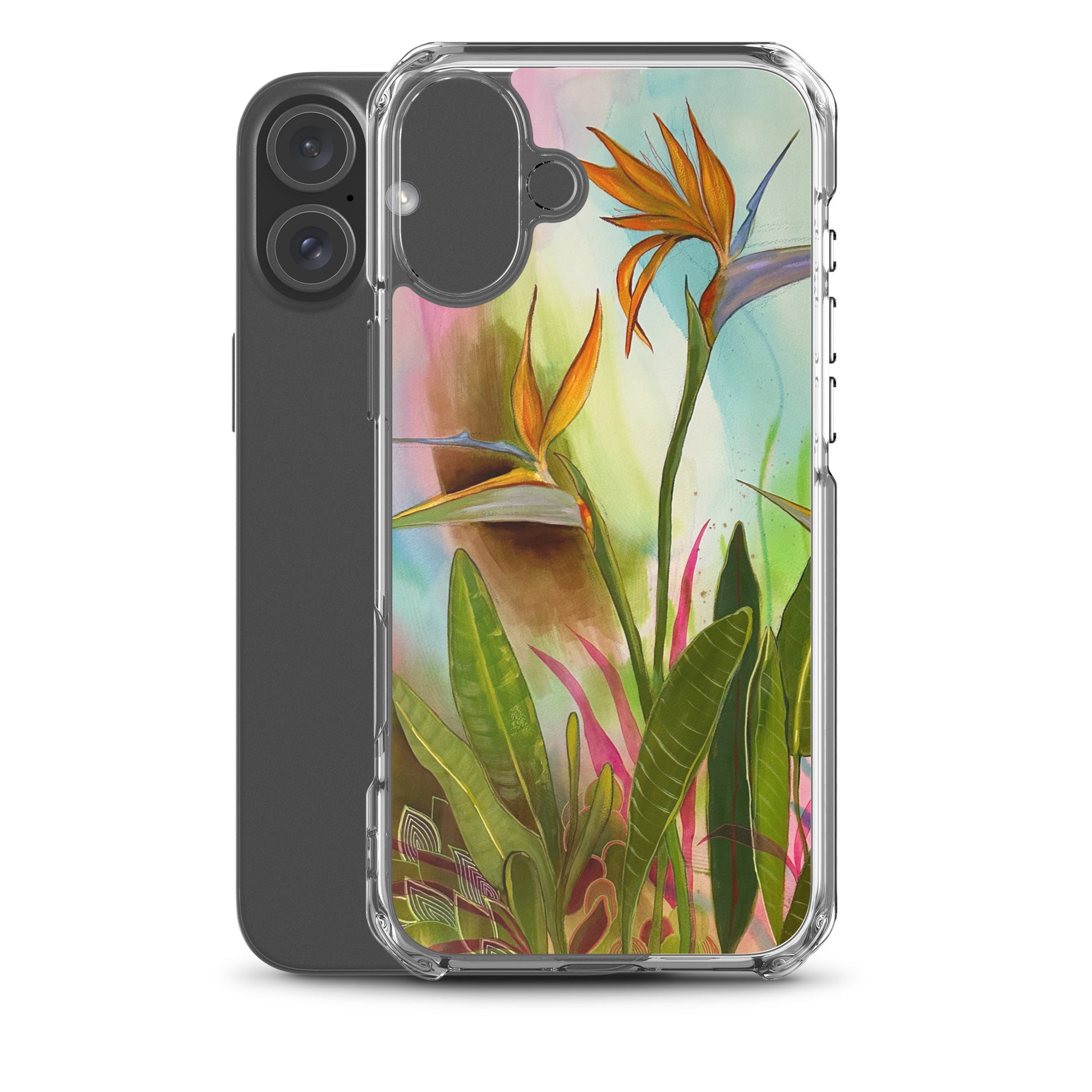 Birds in Paradise Clear Case for iPhone® - Aquamarine Design - Artistic Gifts for Women - Art by Artist Tania Herrera from Aquamarine Design Studio
