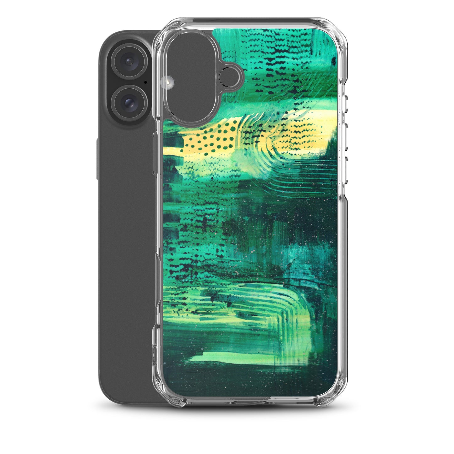 Deep Green Clear Case for iPhone® - Aquamarine Design - Artistic Gifts for Women - Art by Artist Tania Herrera from Aquamarine Design Studio