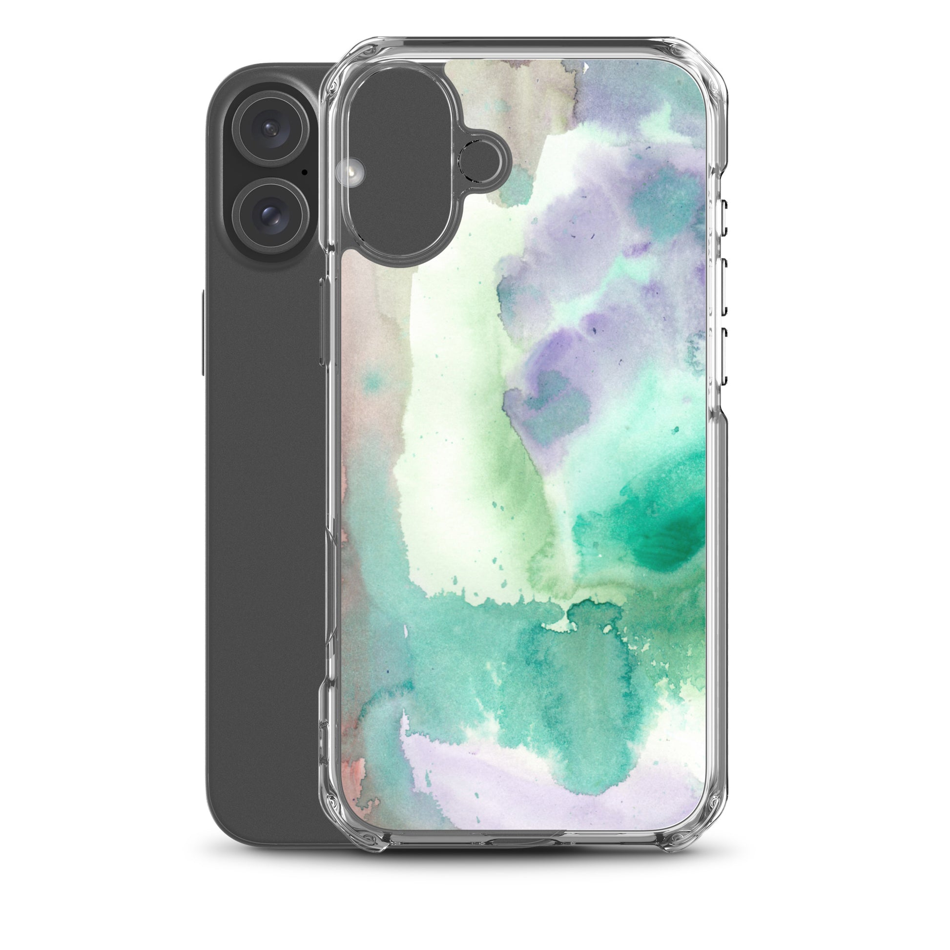 Purple and Green Abstract Clear Case for iPhone® - Aquamarine Design - Artistic Gifts for Women - Art by Artist Tania Herrera from Aquamarine Design Studio