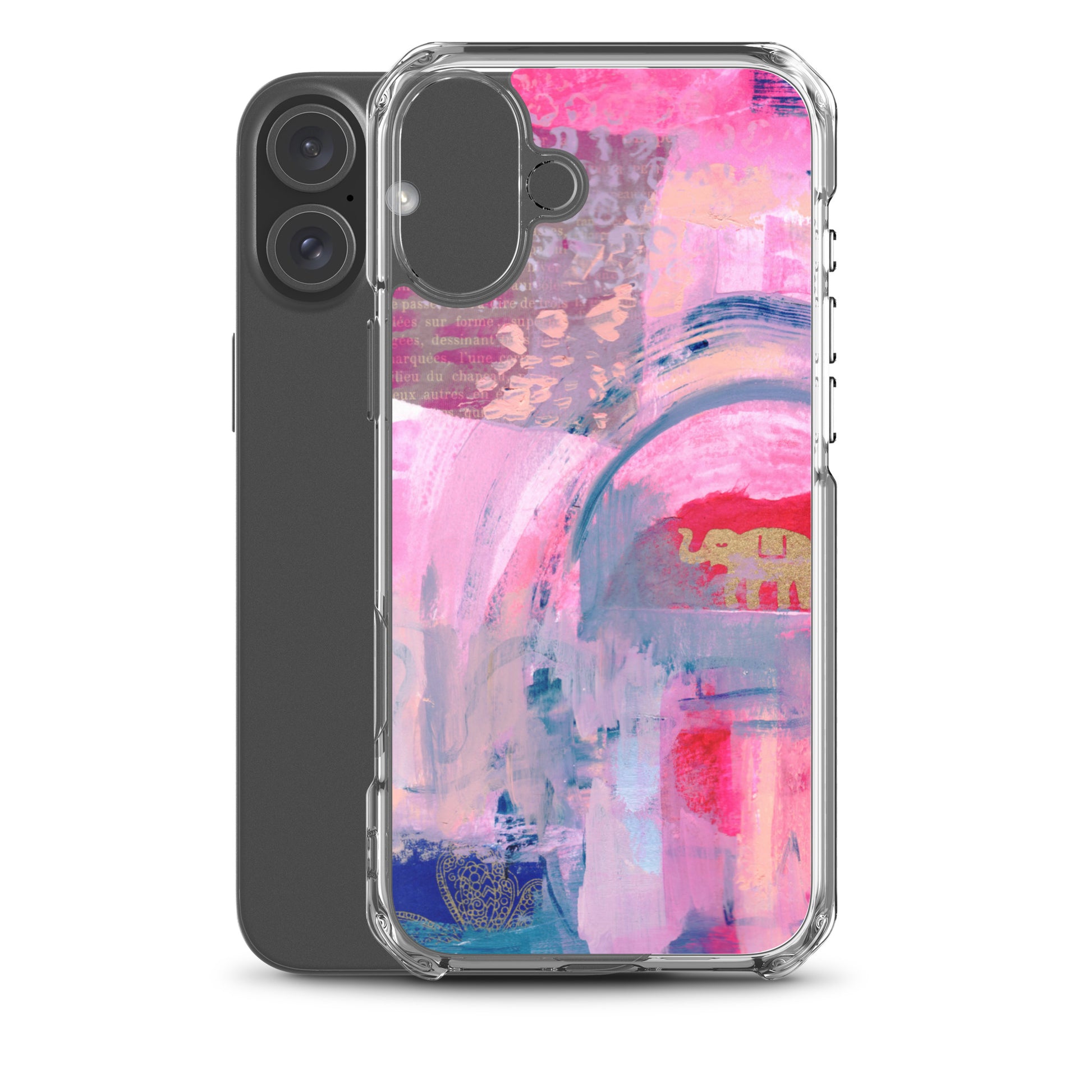 Collage Design Clear Case for iPhone® - Aquamarine Design - Artistic Gifts for Women - Art by Artist Tania Herrera from Aquamarine Design Studio