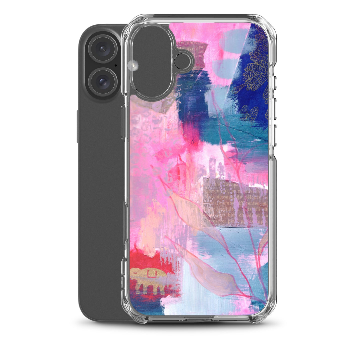 Collage Design Clear Case for iPhone® - Aquamarine Design - Artistic Gifts for Women - Art by Artist Tania Herrera from Aquamarine Design Studio