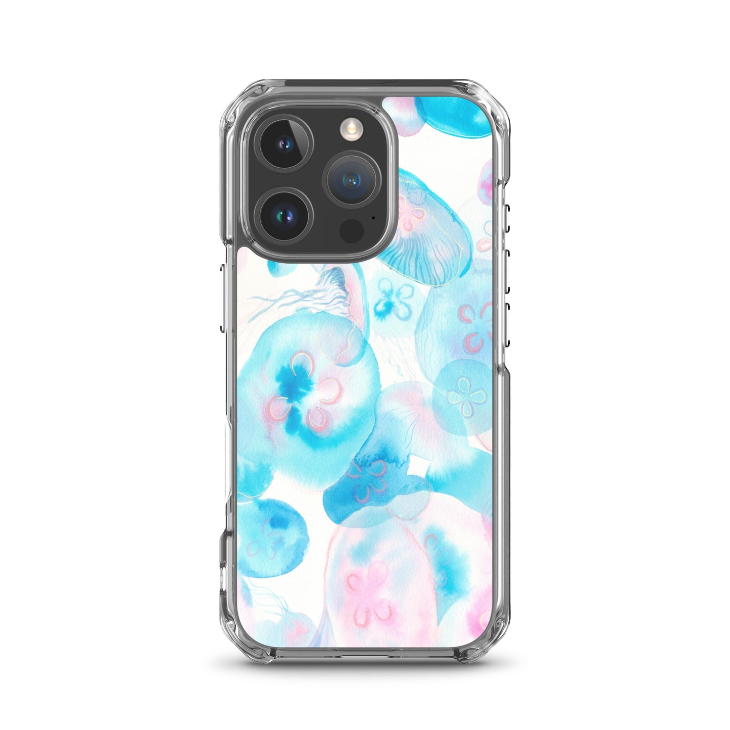Light Blue Jelly Fish Clear Case for iPhone® - Aquamarine Design - Artistic Gifts for Women - Art by Artist Tania Herrera from Aquamarine Design Studio