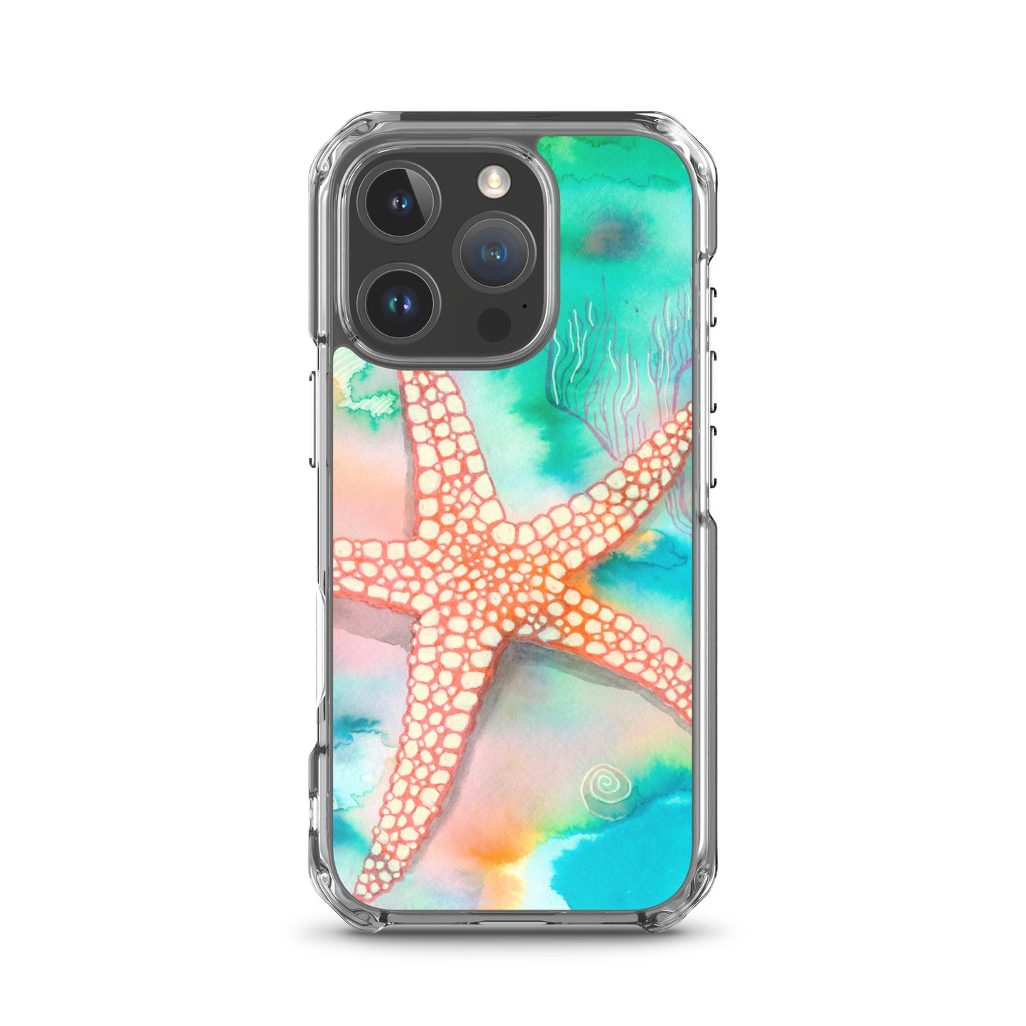 Starfish Clear Case for iPhone® - Aquamarine Design - Artistic Gifts for Women - Art by Artist Tania Herrera from Aquamarine Design Studio