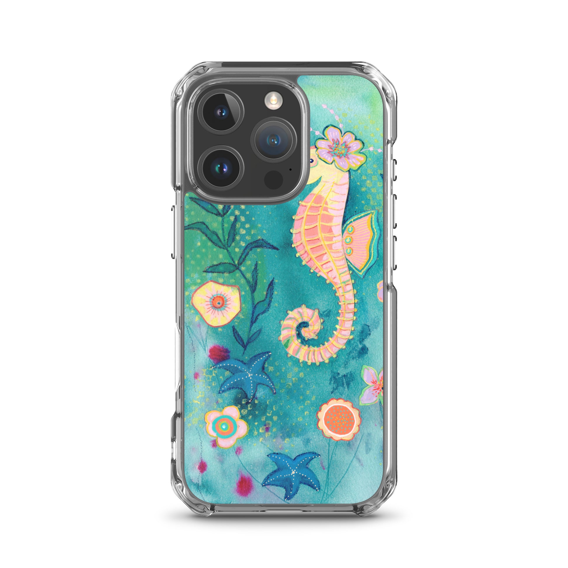 Seahorse Clear Case for iPhone® - Aquamarine Design - Artistic Gifts for Women - Art by Artist Tania Herrera from Aquamarine Design Studio