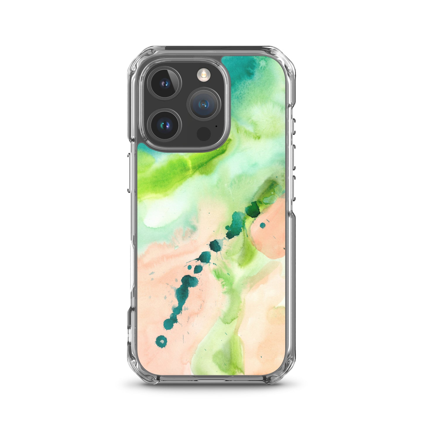 Coral and Aqua Abstract Design Clear Case for iPhone® - Aquamarine Design - Artistic Gifts for Women - Art by Artist Tania Herrera from Aquamarine Design Studio