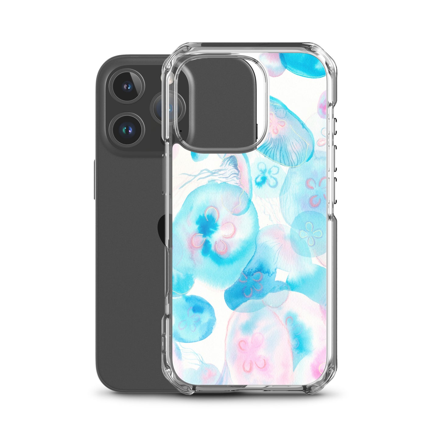 Light Blue Jelly Fish Clear Case for iPhone® - Aquamarine Design - Artistic Gifts for Women - Art by Artist Tania Herrera from Aquamarine Design Studio