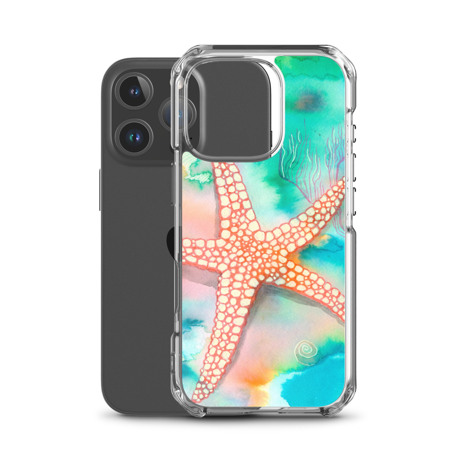 Starfish Clear Case for iPhone® - Aquamarine Design - Artistic Gifts for Women - Art by Artist Tania Herrera from Aquamarine Design Studio