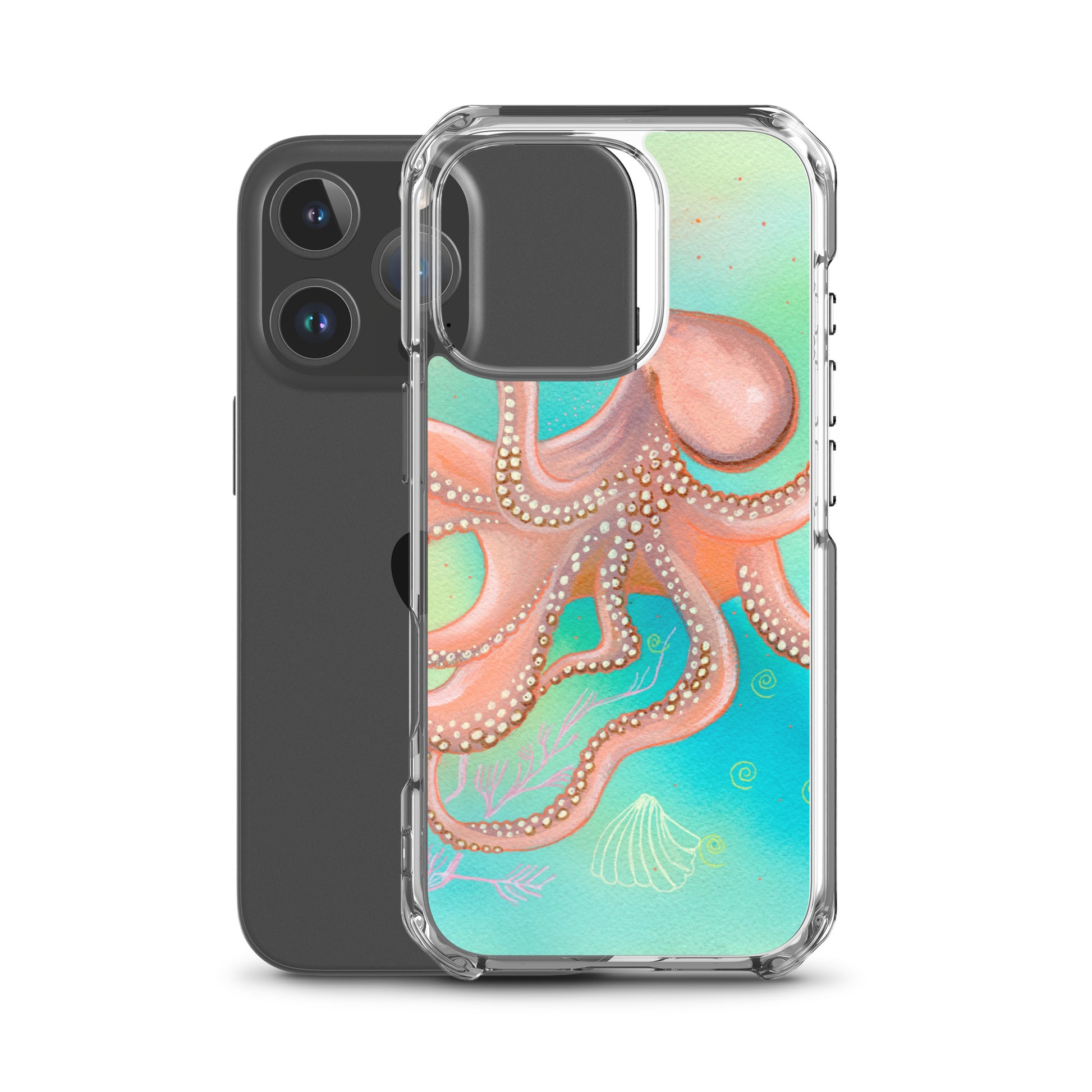 Octopus Clear Case for iPhone® - Aquamarine Design - Artistic Gifts for Women - Art by Artist Tania Herrera from Aquamarine Design Studio