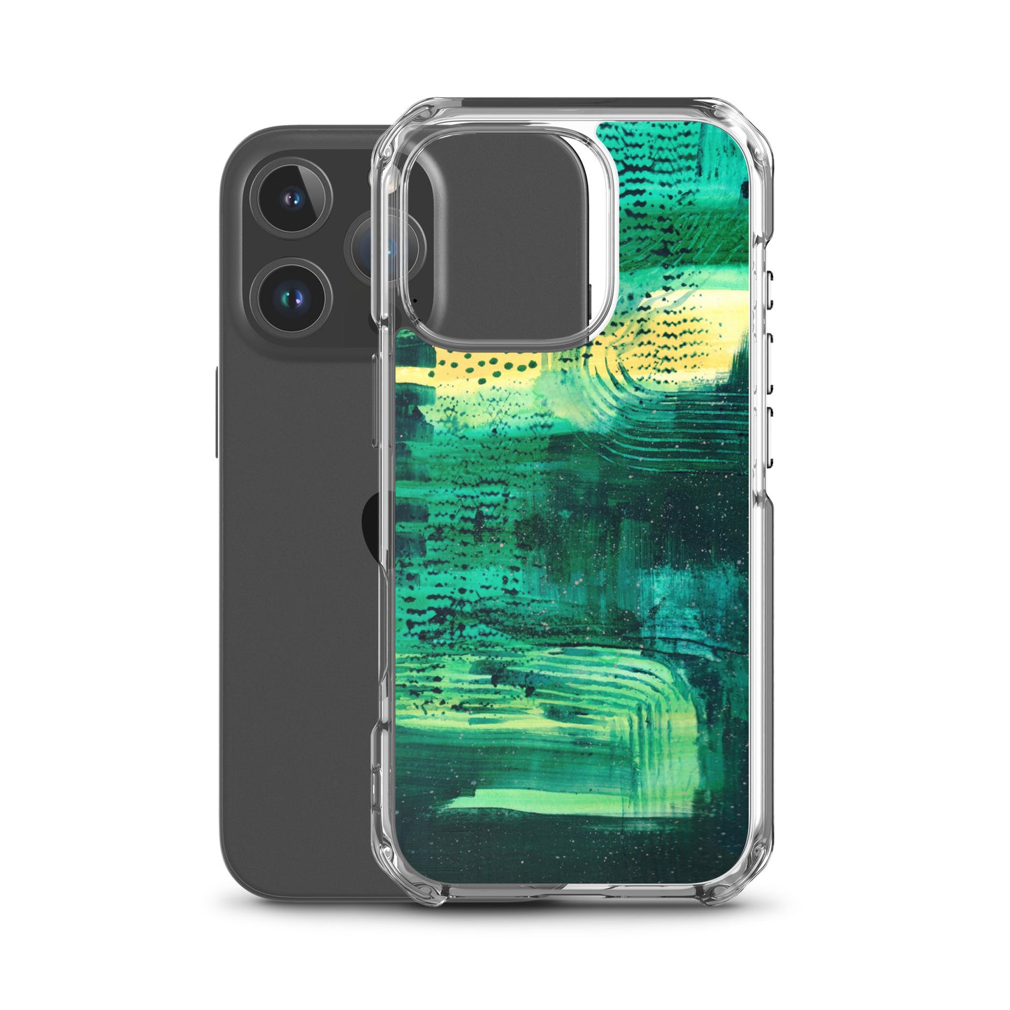 Deep Green Clear Case for iPhone® - Aquamarine Design - Artistic Gifts for Women - Art by Artist Tania Herrera from Aquamarine Design Studio