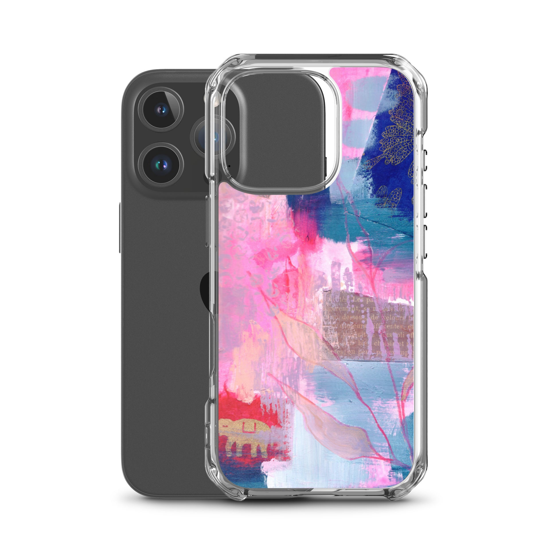 Collage Design Clear Case for iPhone® - Aquamarine Design - Artistic Gifts for Women - Art by Artist Tania Herrera from Aquamarine Design Studio