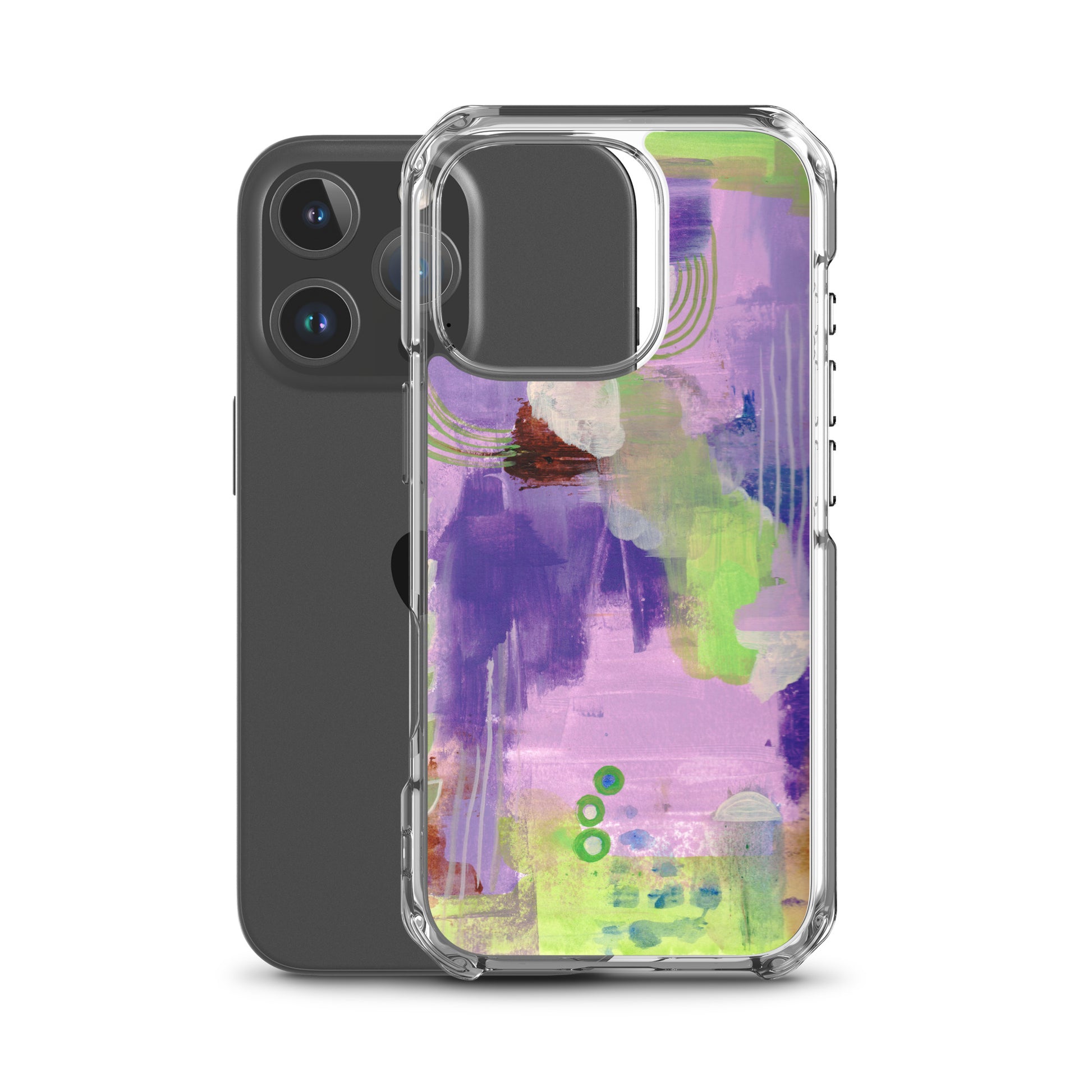 Purple Abstract I Clear Case for iPhone® - Aquamarine Design - Artistic Gifts for Women - Art by Artist Tania Herrera from Aquamarine Design Studio