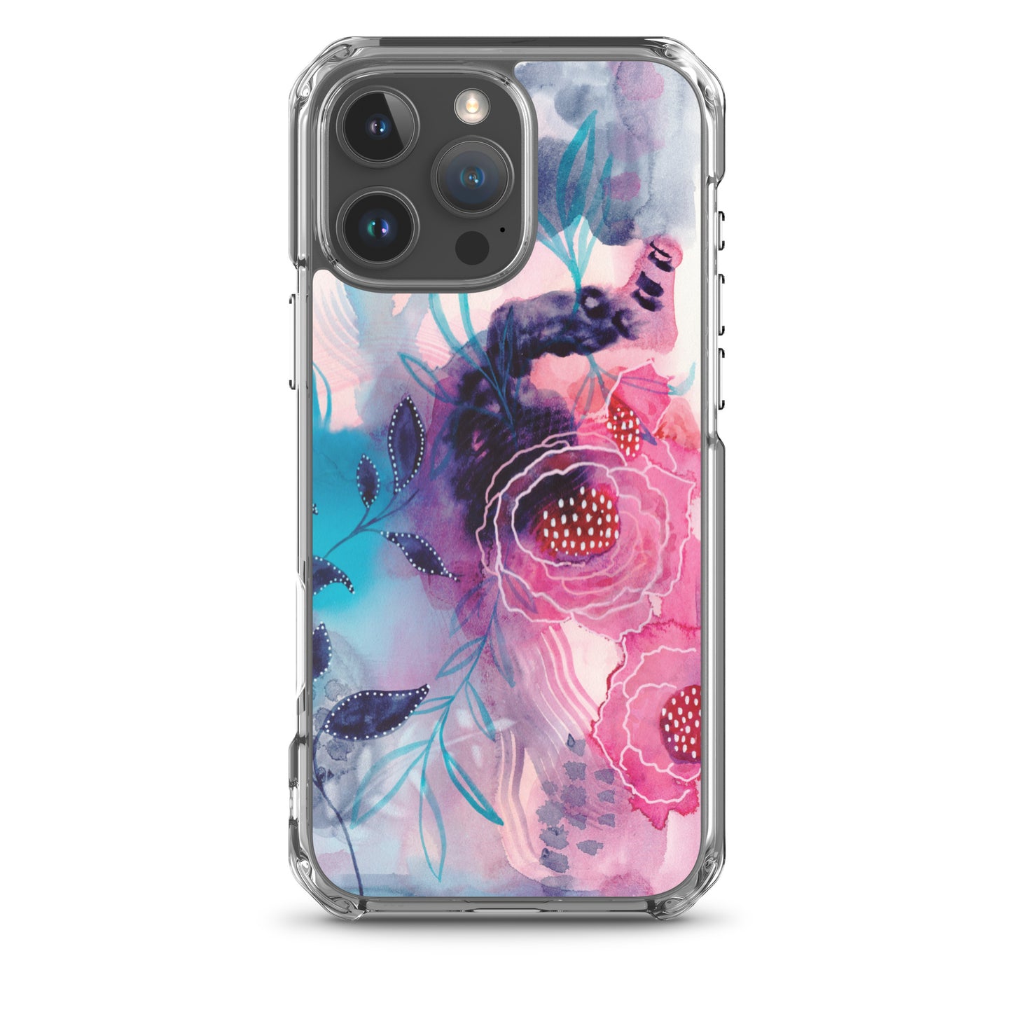 Blue Leaves Clear Case for iPhone® - Aquamarine Design - Artistic Gifts for Women - Art by Artist Tania Herrera from Aquamarine Design Studio