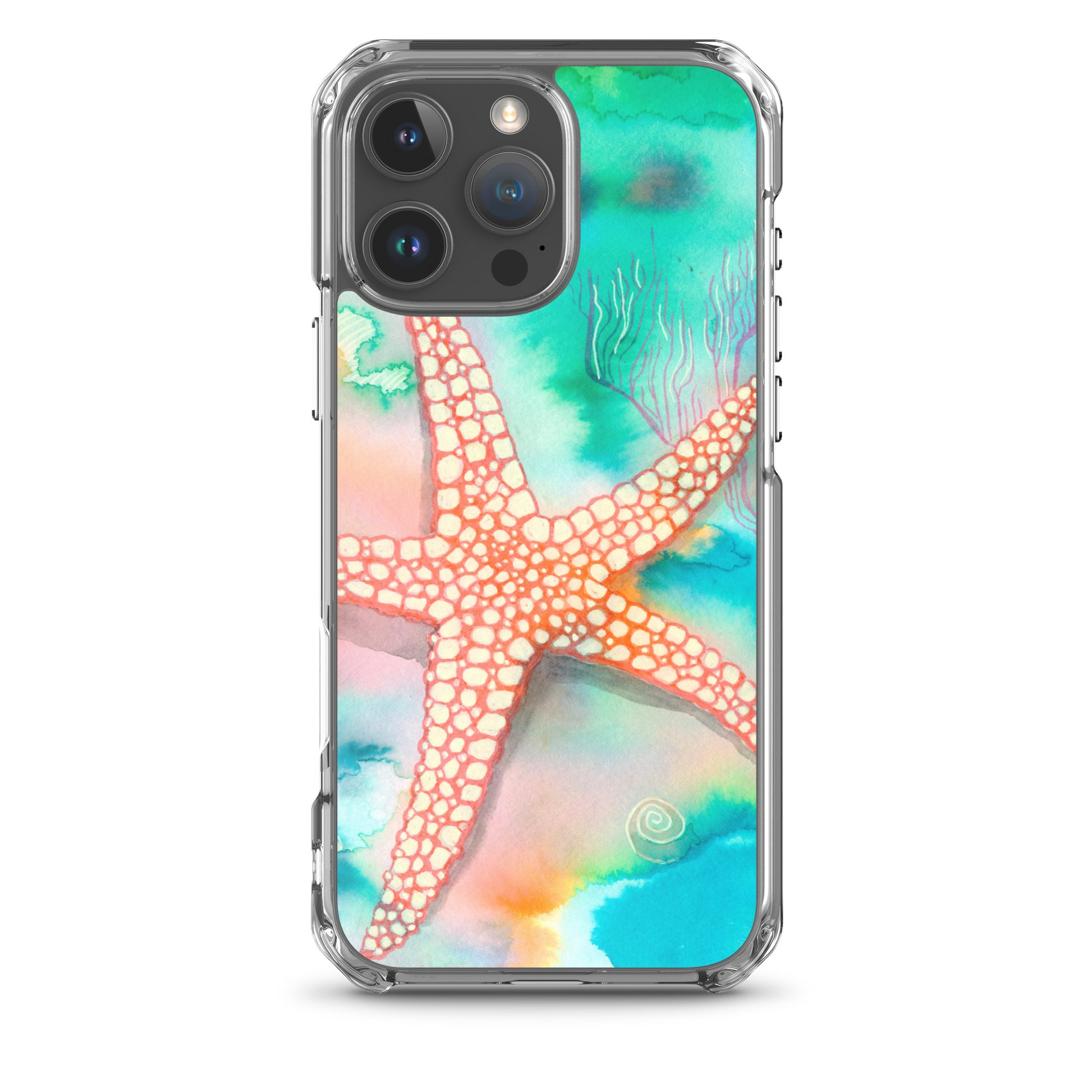 Starfish Clear Case for iPhone® - Aquamarine Design - Artistic Gifts for Women - Art by Artist Tania Herrera from Aquamarine Design Studio