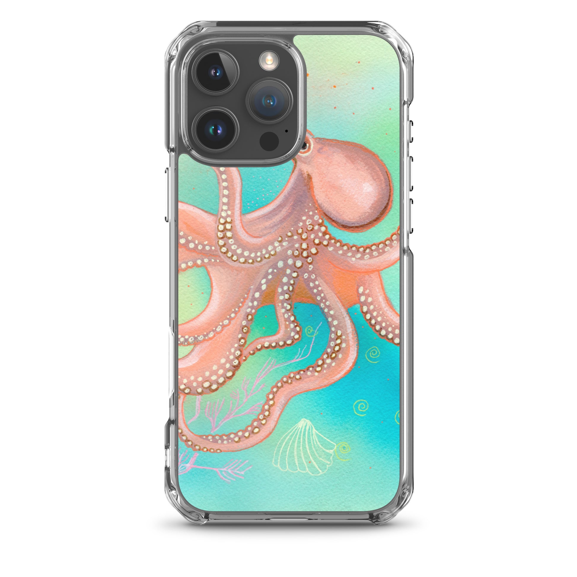 Octopus Clear Case for iPhone® - Aquamarine Design - Artistic Gifts for Women - Art by Artist Tania Herrera from Aquamarine Design Studio