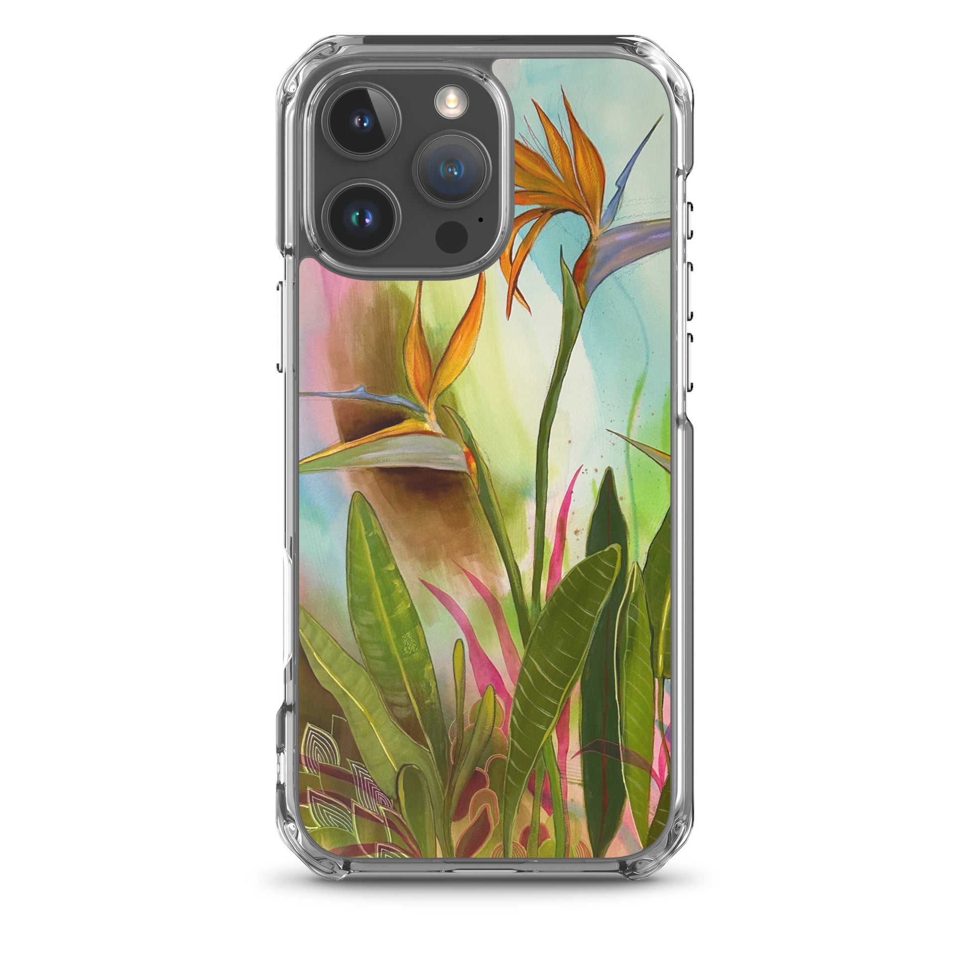 Birds in Paradise Clear Case for iPhone® - Aquamarine Design - Artistic Gifts for Women - Art by Artist Tania Herrera from Aquamarine Design Studio