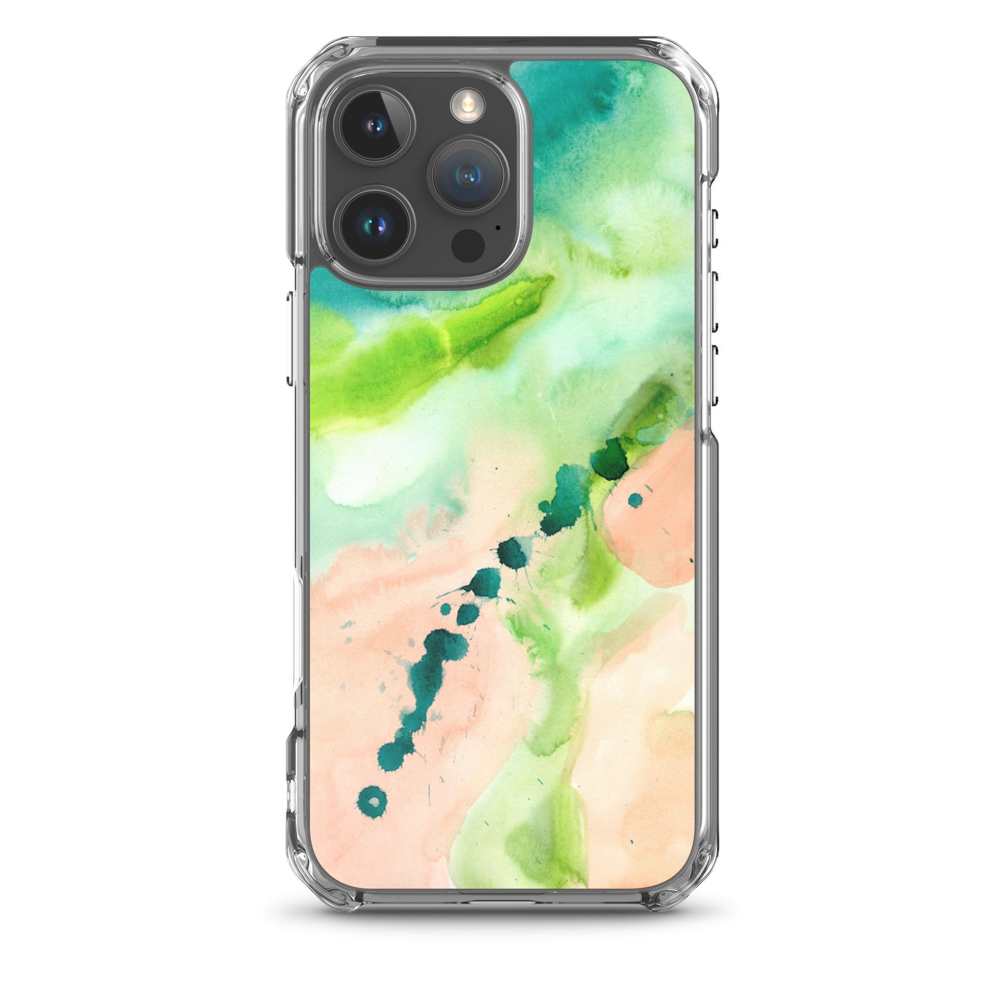 Coral and Aqua Abstract Design Clear Case for iPhone® - Aquamarine Design - Artistic Gifts for Women - Art by Artist Tania Herrera from Aquamarine Design Studio
