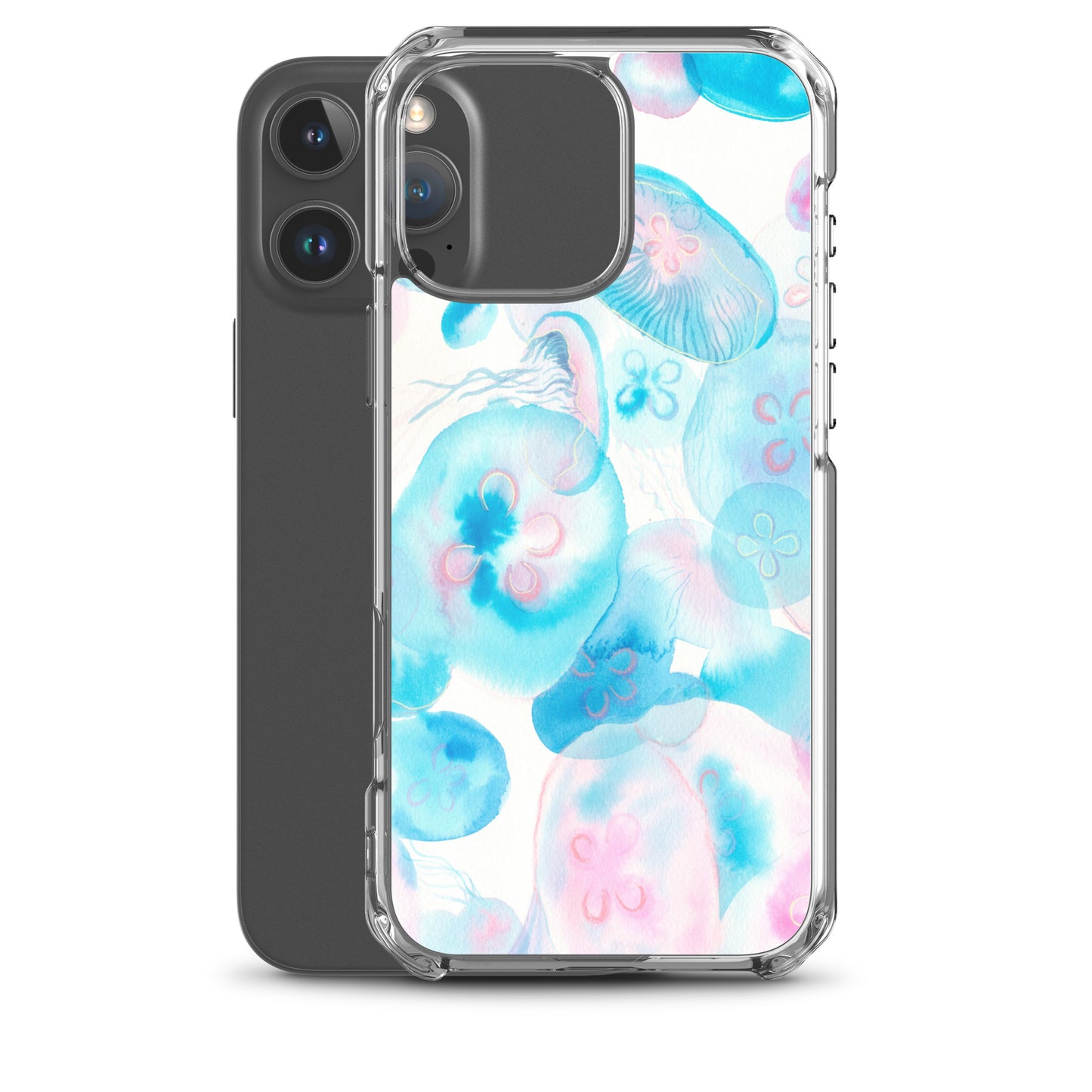 Light Blue Jelly Fish Clear Case for iPhone® - Aquamarine Design - Artistic Gifts for Women - Art by Artist Tania Herrera from Aquamarine Design Studio