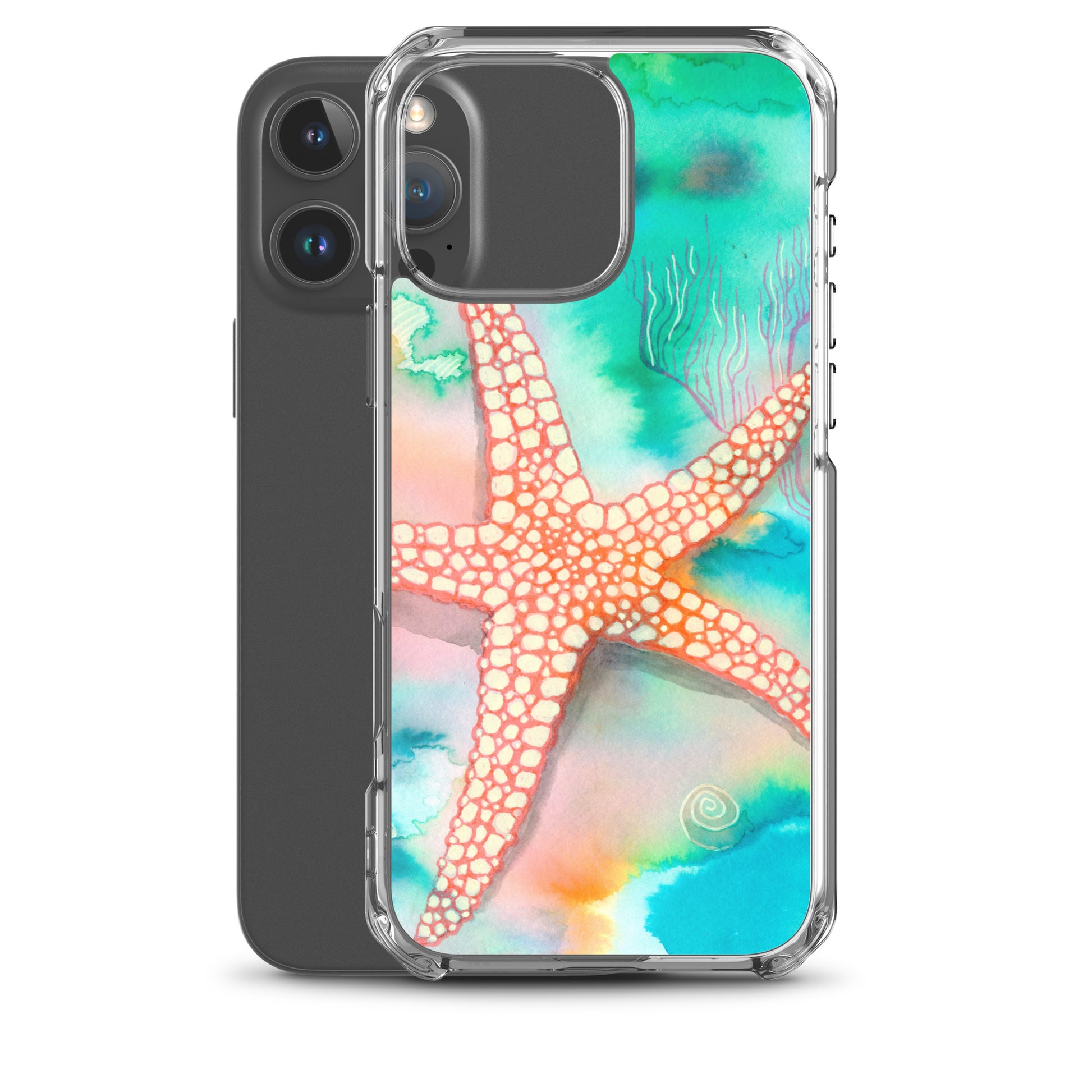 Starfish Clear Case for iPhone® - Aquamarine Design - Artistic Gifts for Women - Art by Artist Tania Herrera from Aquamarine Design Studio